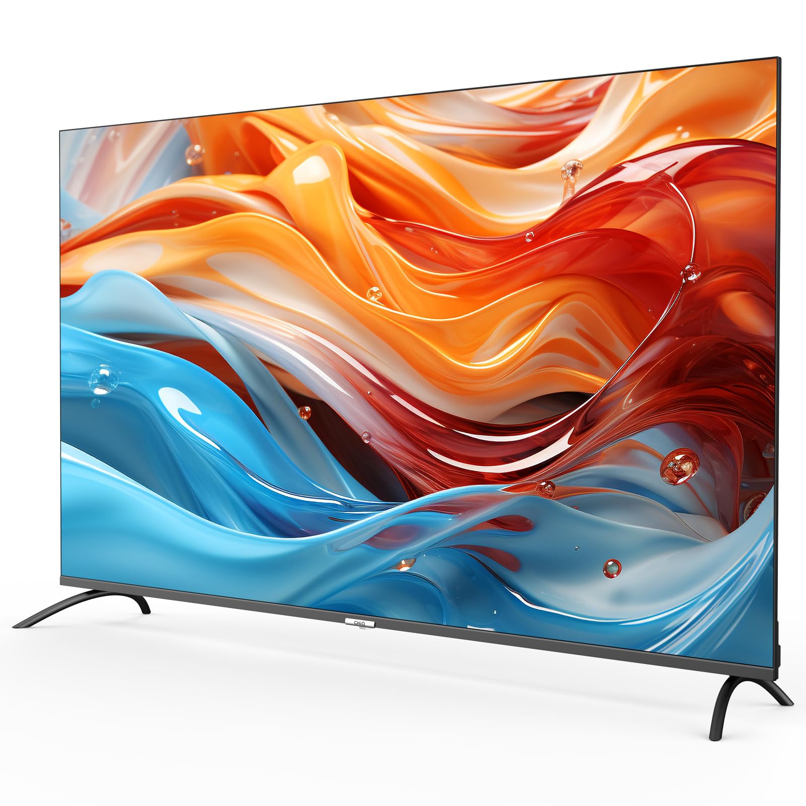 CHIQ U55QM8G 55 Zoll Smart TV, QLED UHD mit HDR, rahmenloses Metall-Design, Google TV, Dolby Audio, Triple-Tuner, 2,4G/5G WLAN, Google Assistant, HDMI 2.1, USB2.0, Modell 2023 Schwarz