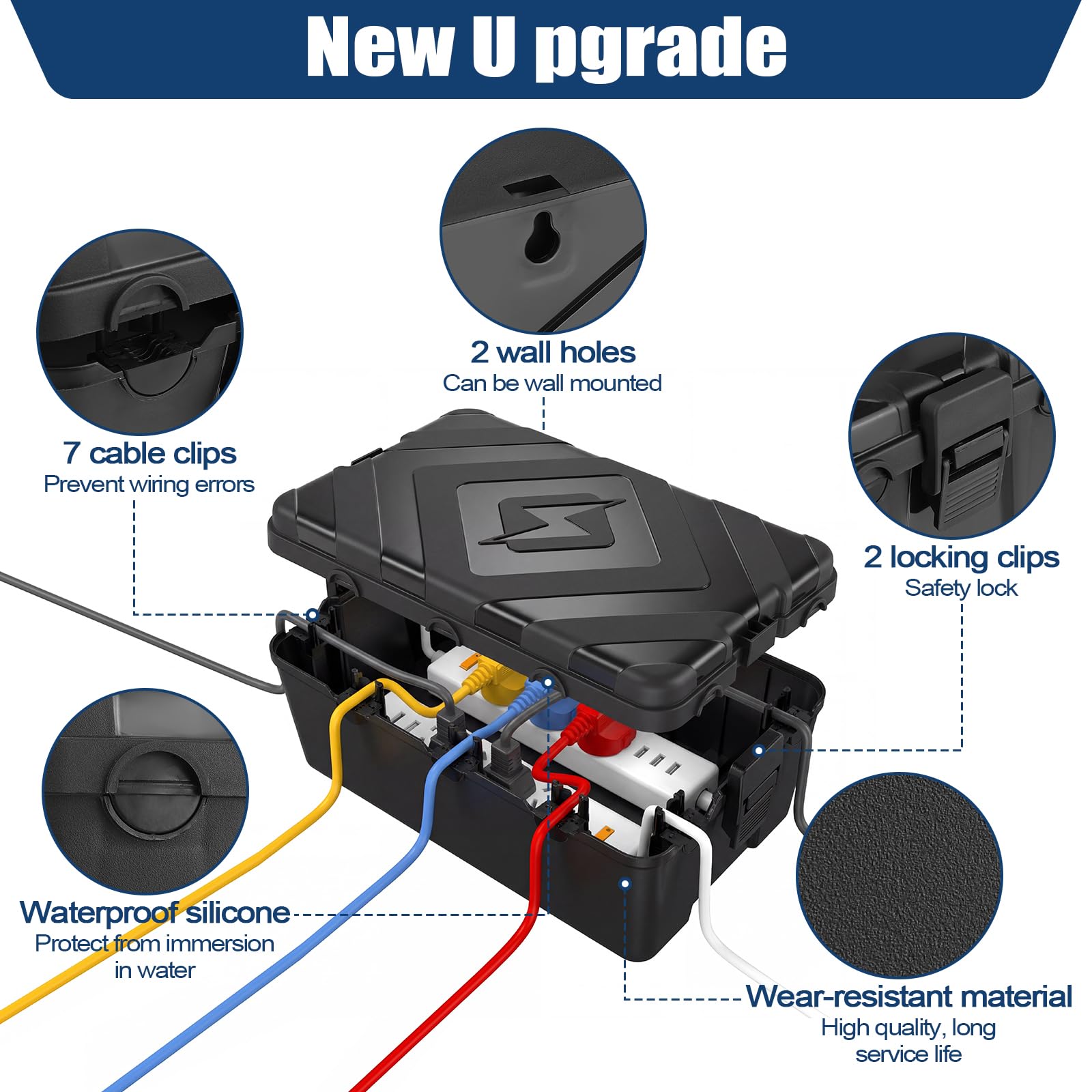 Caja Eléctrica Grande para Exteriores, Caja Eléctrica Impermeable IP54 Resistente al Agua, Accesorios para Electricidad, para Proteger Regletas, Enchufes 32x21x13cm