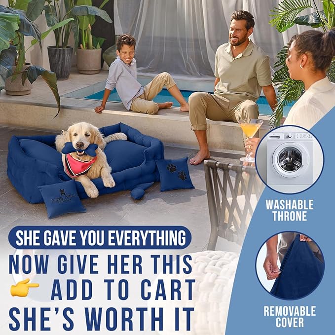 Cama para Perro Grande 44in Soporte Articulaciones Lavable miniatura 6