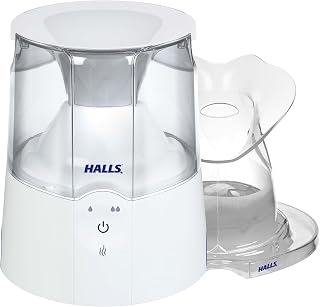 x HALLS 2-in-1 Warm Mist Humidifier and Steam Inhaler, 0.5 Gallon, Blue & White