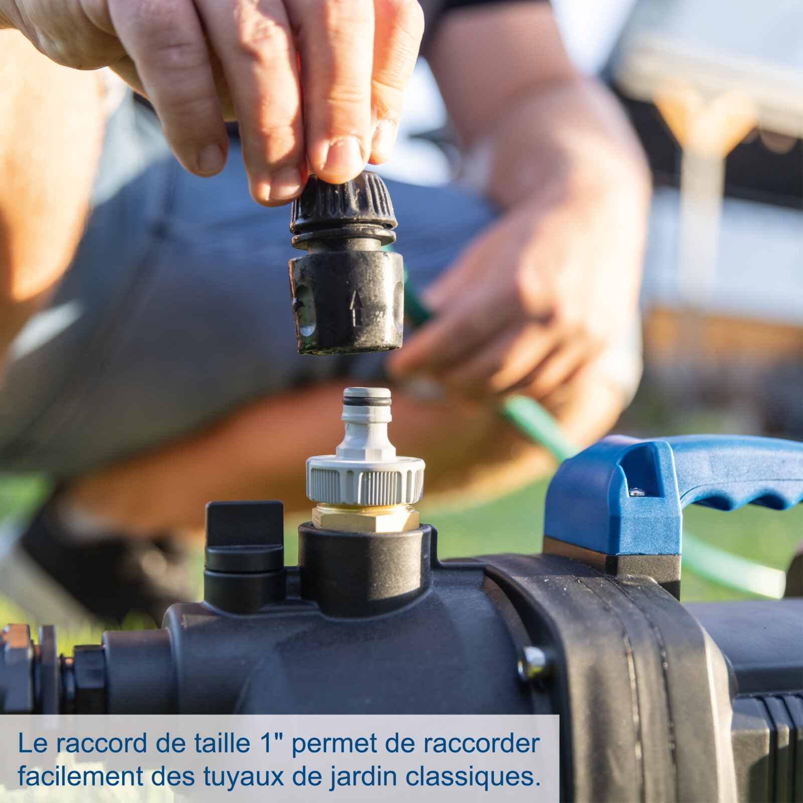 Scheppach Pompe de jardin sans fil C-GP3000-X – SET S2 - Série 20V IXES - débit max 3000 l/h - hauteur de refoulement 25 m - 2 batteries 2Ah + chargeur inclus