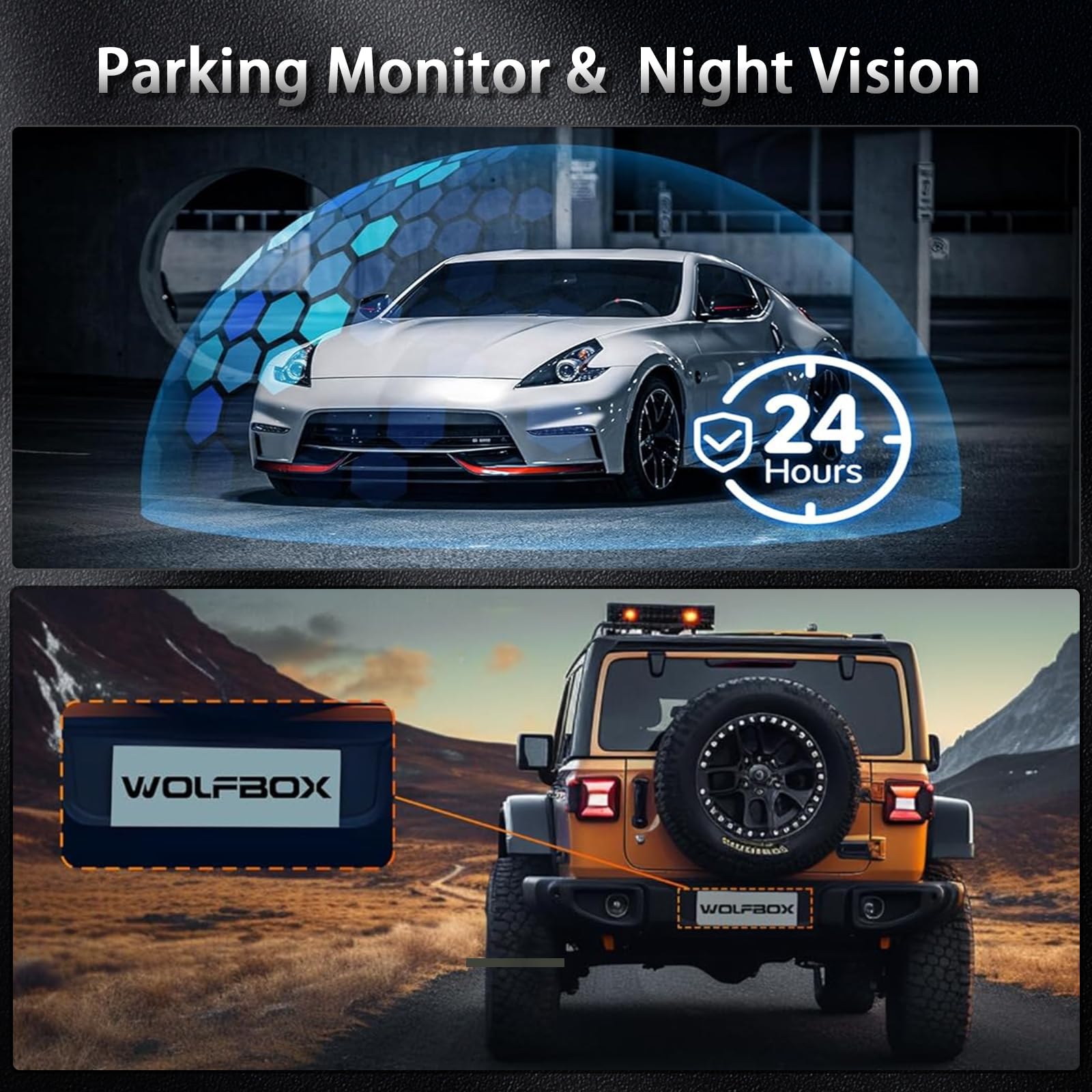 4K Podofo Dashcam Voiture Rétroviseur Écran Tactile, 9,66 Pouces Arrière et Avant Full HD 150° Avant + 120° Arrière Media DVR avec Super Vision Nocturne/G-Sensor/Capteur G/Monitor+Caméra de Recul