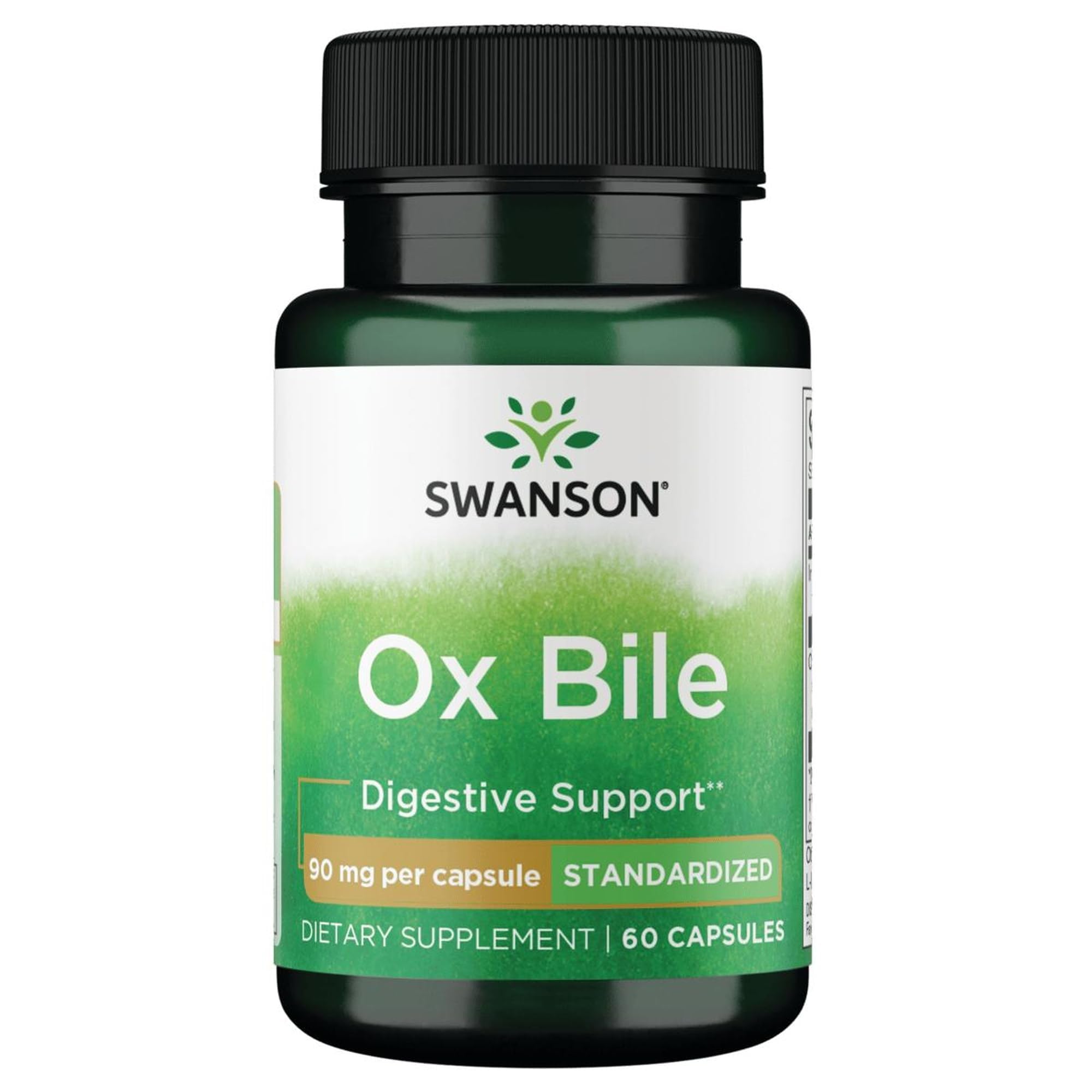 Swanson Ox Bile, Standardized 90 mg, 60 Capsules, 1 Pack