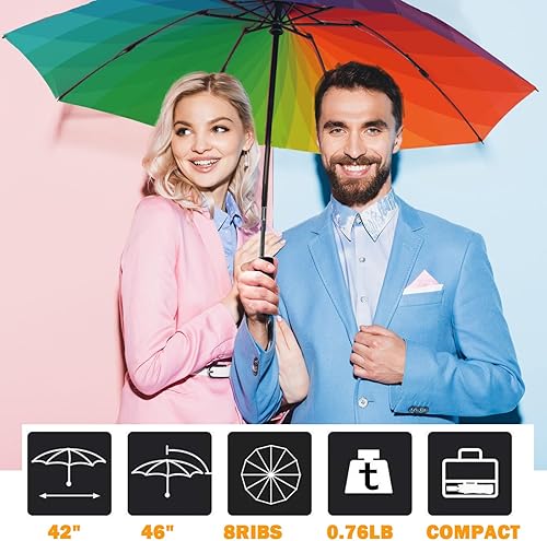 Miniatura 3 de SIEPASA Paraguas invertido, paraguas compacto grande resistente al viento para lluvia y sol, paraguas inverso compacto, paraguas plegable de viaje