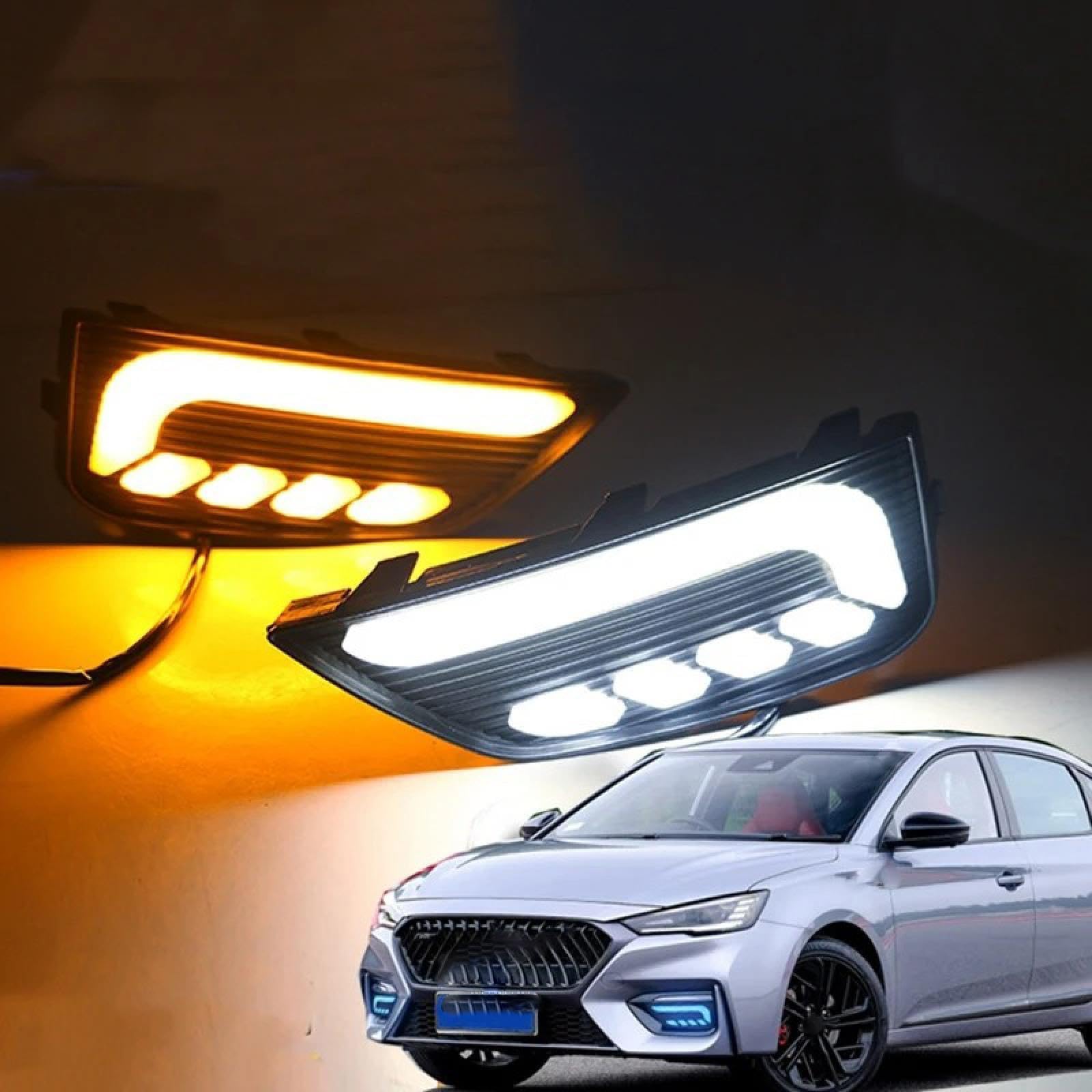 Mistlampen Dla MG6 Dla MG 6 2020 Samochód DRL Osłony lamp przeciwmgielnych Samochodowe światła do jazdy dziennej LED Białe, żółte, niebieskie światła do jazdy