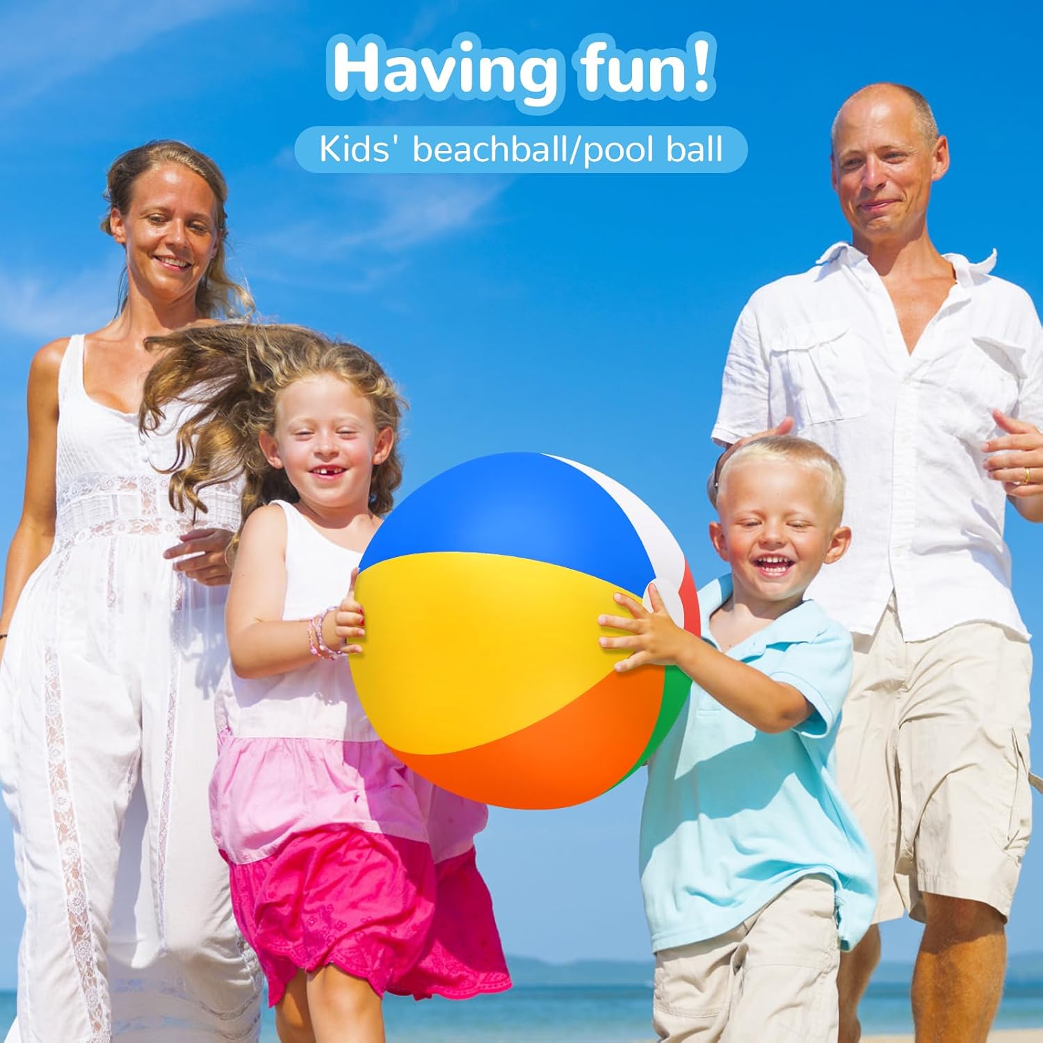 Large Beach Ball,8 Packs 24" Large Rainbow Beach Ball Bulk, Inflatable Pool Toys for Party Supplies Decorations, Adults Kids Birthday Luau Summer Beach Water Games Beachballs Party Favors