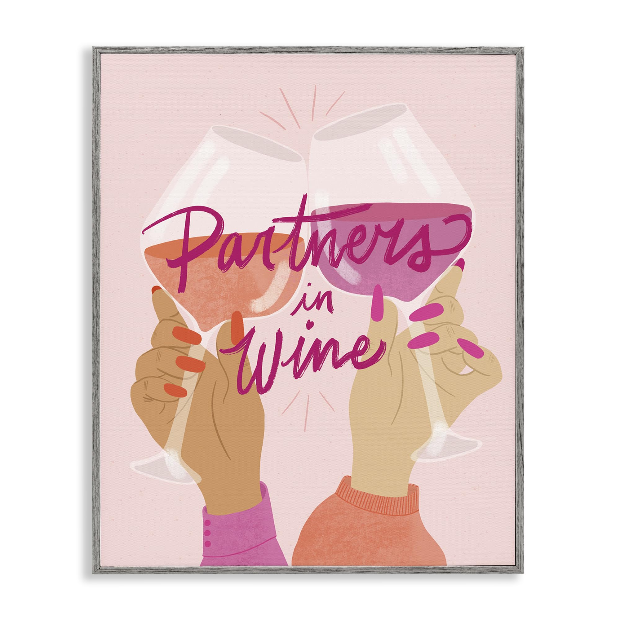 Wine Partners Glam Sassy Friends, 16 x 20 Inch Framed Giclée Print