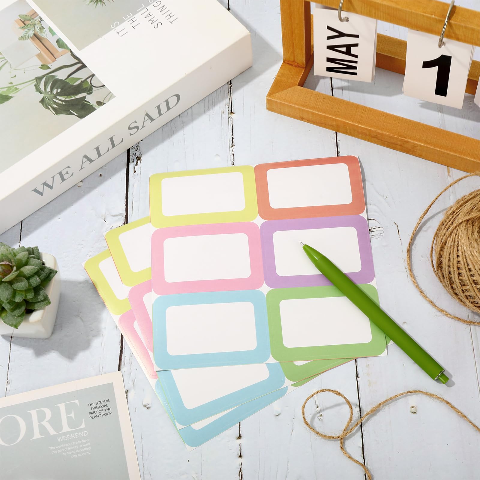 Whaline 420-Piece Pastel Tag Stickers – Self-Adhesive Labels For Organizing, Crafting & Classroom Use