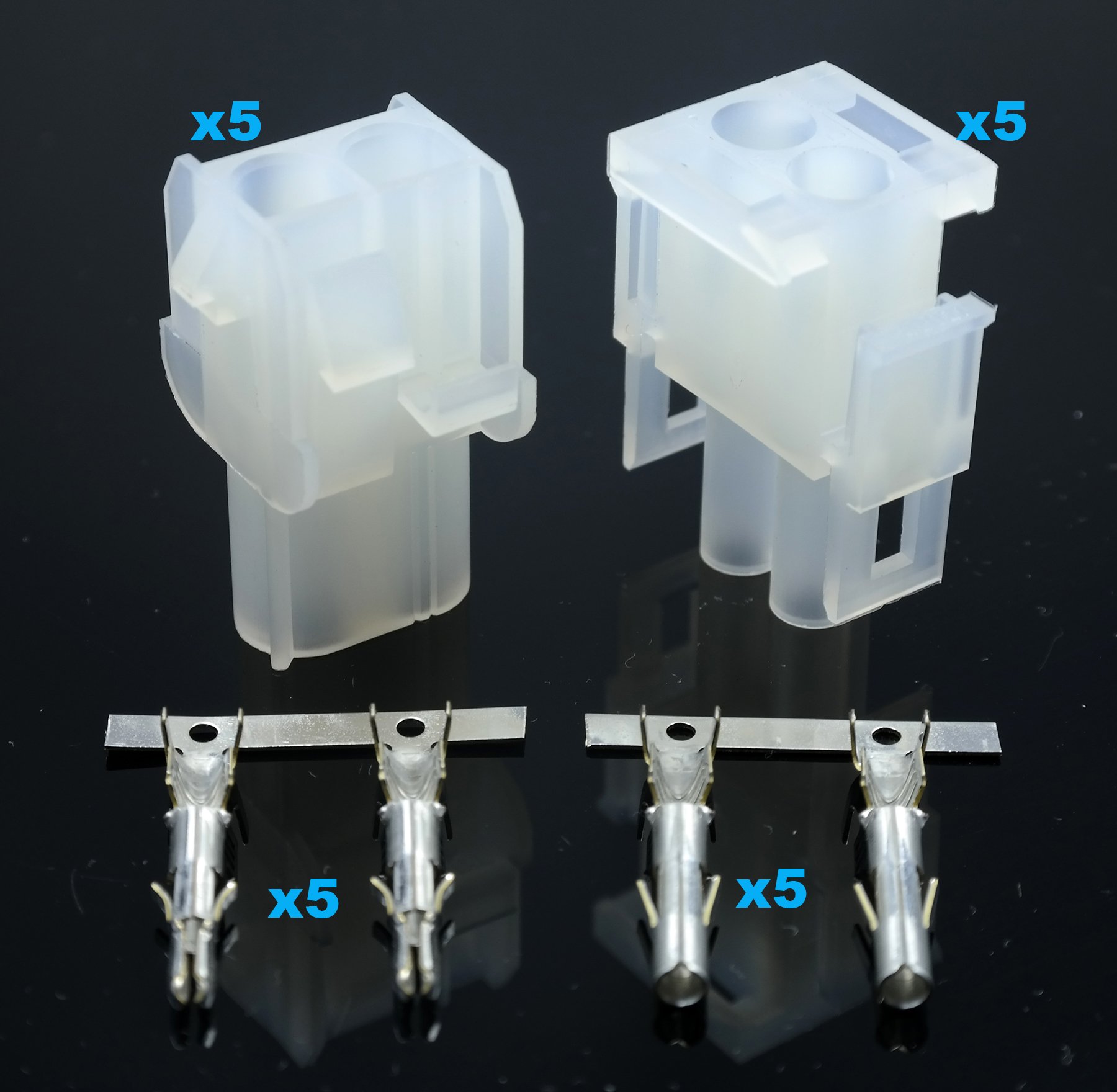 Molex -5 Match Set - (2-Pin) w/14-20 AWG, Wire Connector - 2.13mm D, Latch Lock, MLX™