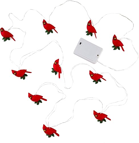 Hallmark - Keepsake 2021 - Guirnalda de luces navideñas decorativas con forma de cardenales, 10 pies