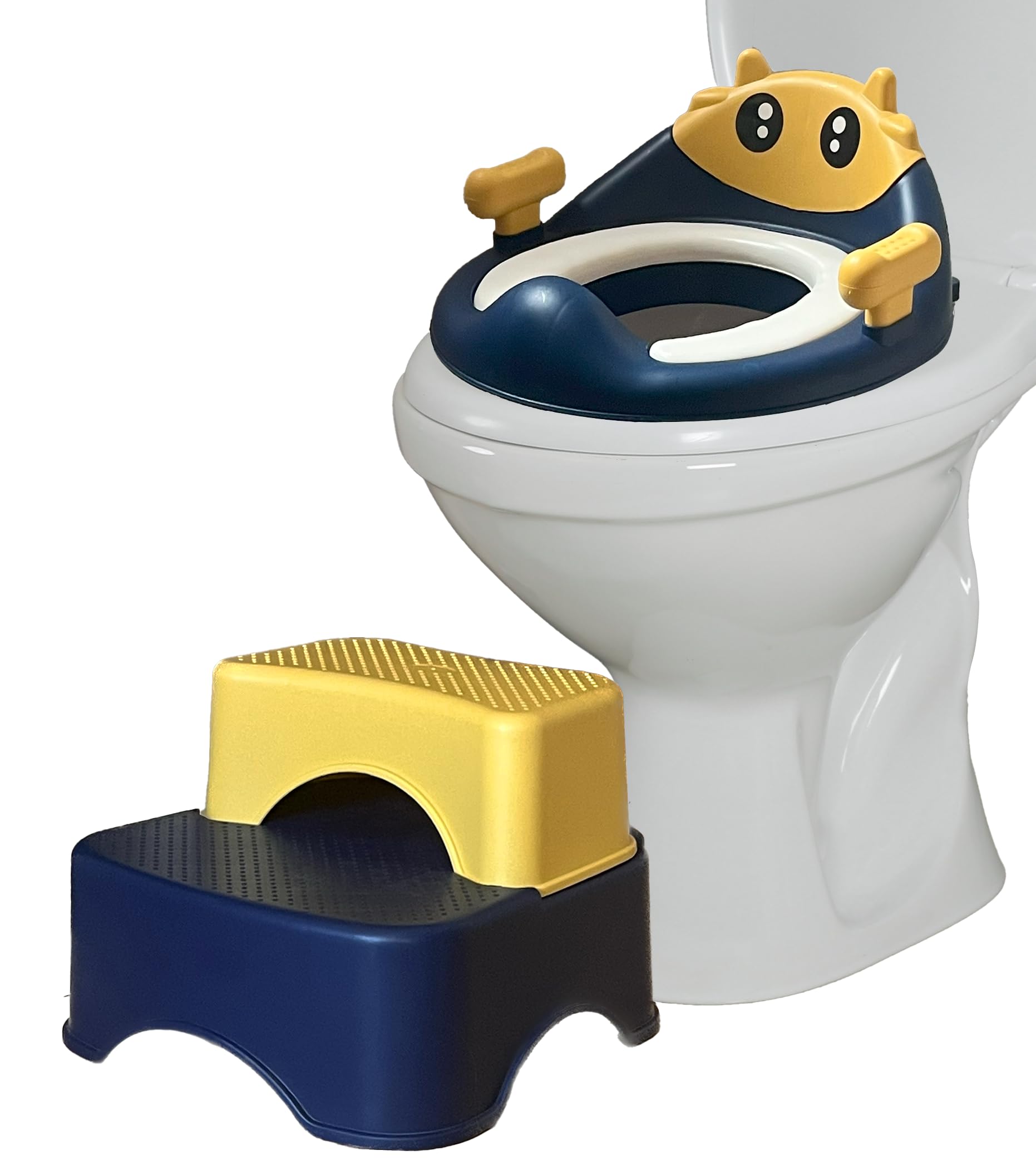 Valtom - Toilettensitz Kinder mit Stepper - inkl. Sitzkissen und Tierdesign