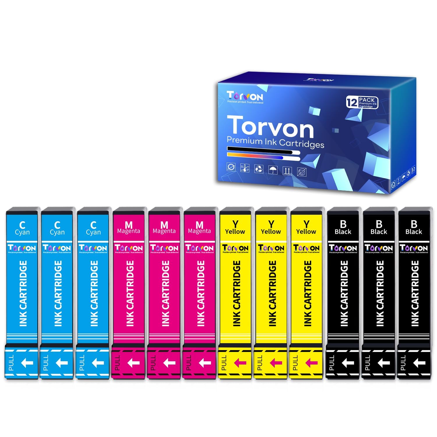 Torvon Kompatibel für 604XL Patronen 12er-Pack Kompatibel für Epson 604XL Patronen Multipack für Expression Home XP-2200 XP-2205 XP-3200 XP-3205 XP-4200 XP-4205 WF-2910 WF-2930 WF-2935 WF-2950