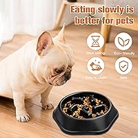 Vista 7 de UPSKY Slow Feeder Dog Puzzle Bowl, Interactive Bloat Stop Non-Slide Lick Treat Bowl for Small Medium Dogs (Black)