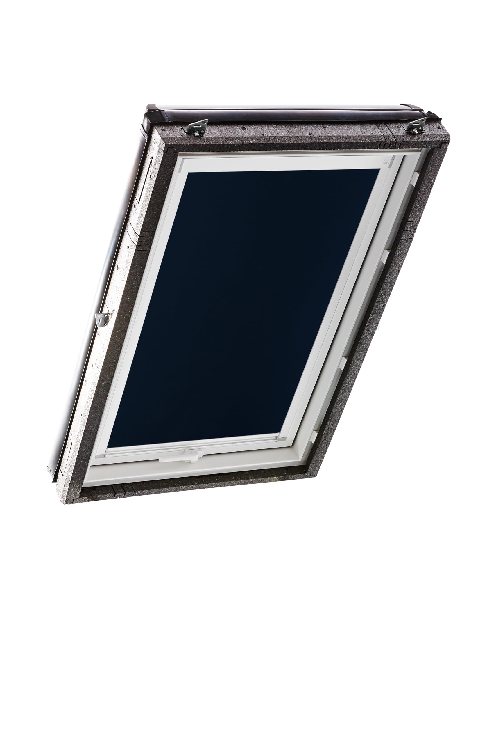 Store d'obscurcissement Roto ZRV Originale - Occultation Presque Totale - Rail de Guidage Blanc - pour la Série Designo R4/R7 et Classic 43/73 - Taille 114/118 | 11/11 - Couleur du Tissu Bleu