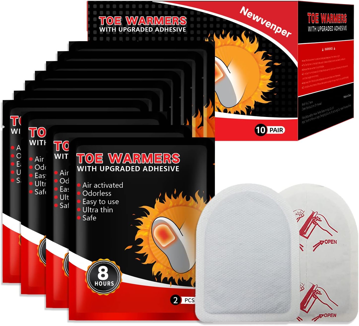 Toe Warmers Disposable Air Activated Heating Patch Safe