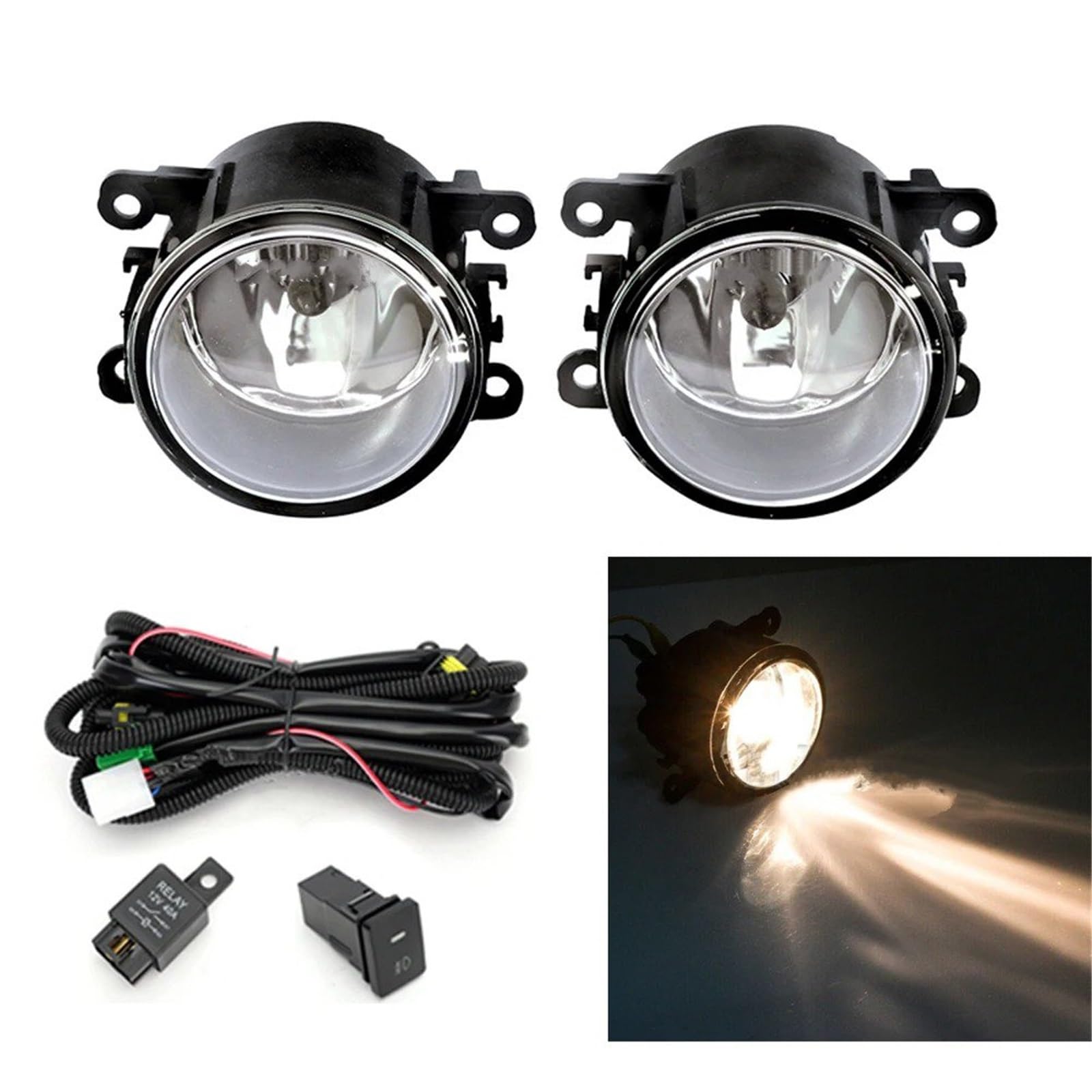 fari fendinebbia Fendinebbia Per Citroen Jumpy Per C1 Per C3 Per C4 Per C5 Per C6 Per C-Elysee Per Berlingo Lampada A LED(Fog lights and wires)