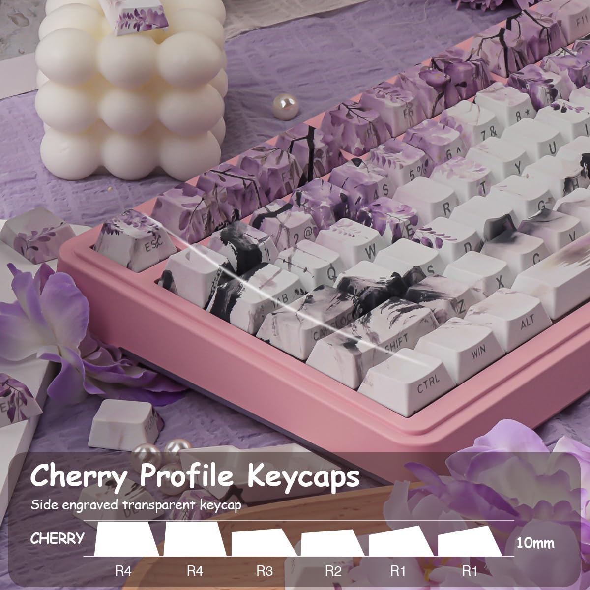 Tsungup Keycaps viola di glicine giapponese - Tasti personalizzati PBT