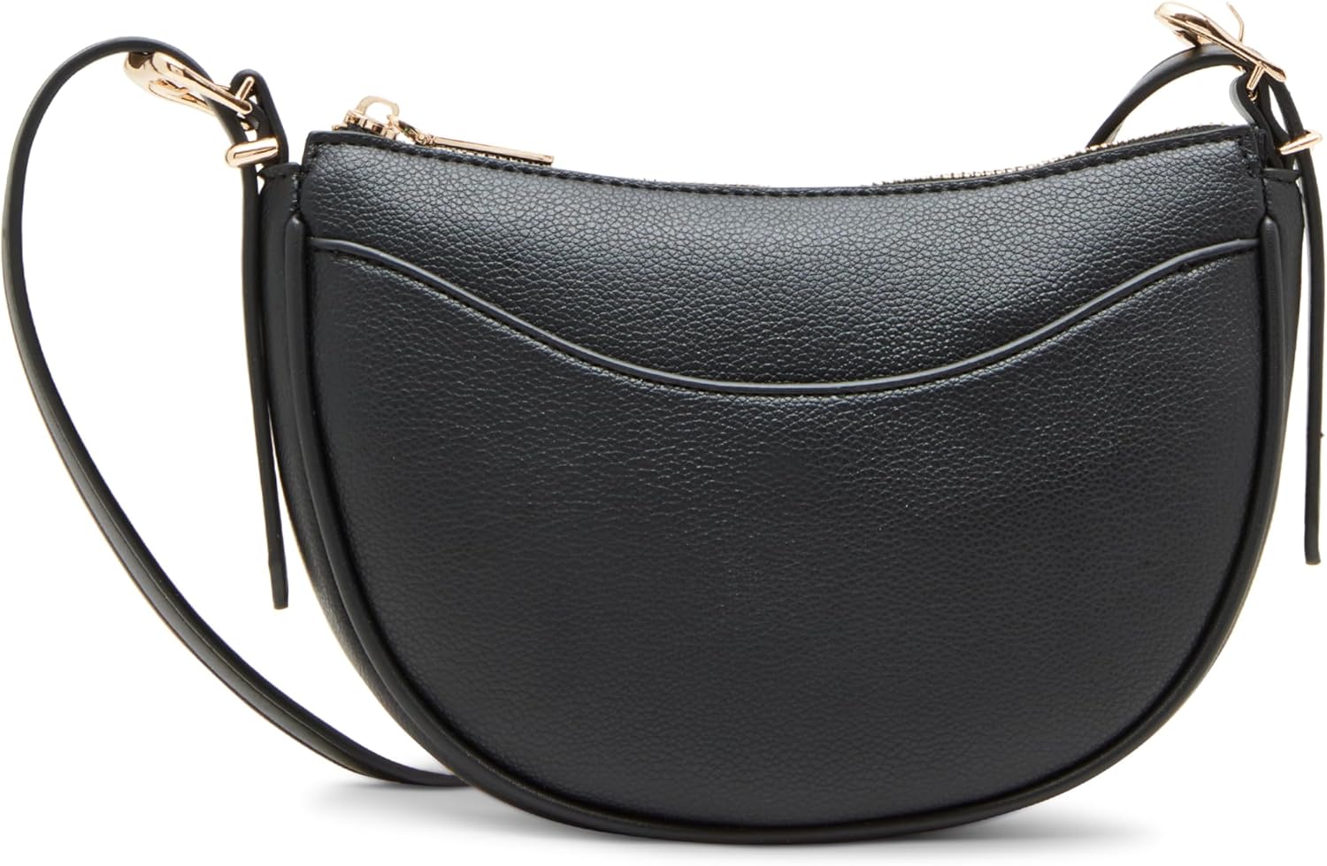 Anne Klein Womens Sculpted Buckle Half Moon Crossbody, Black