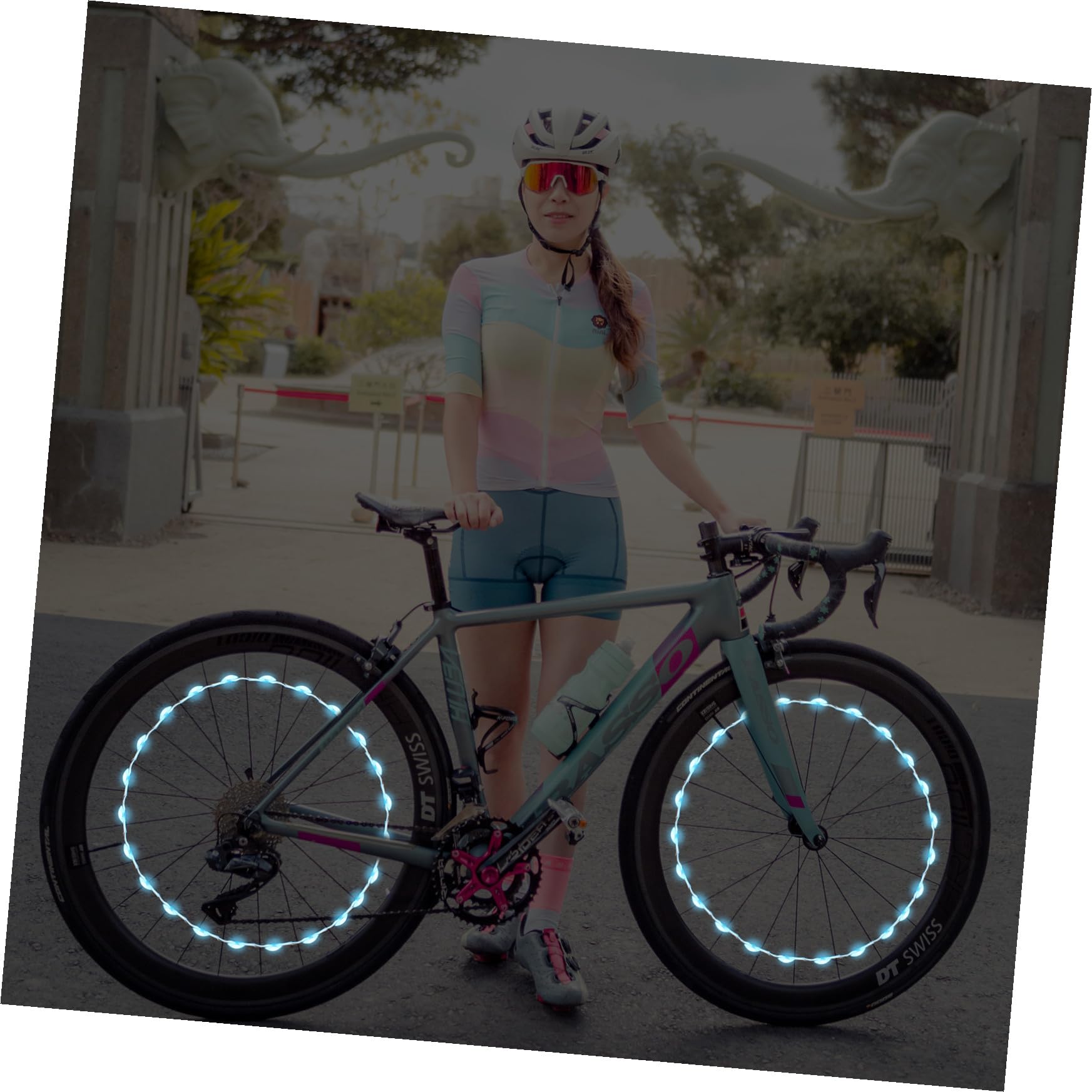 UPKOCH Luce per Bicicletta parlato Posteriore Leggero Davanti riflessivo Ciclismo Le Biciclette Parlavano di Luce Lampada LED Ruota Bici Luce Decorativa a Ruota Scorrevole ABS Nero