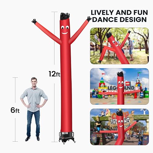 Miniatura 2 de Hombre bailarín inflable de 12 pies con soplador de 34 HP, altamente duradero y resistente a desgarros, nailon de poliéster inflable para bailar,
