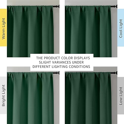 Miniatura 7 de OWENIE Sally Ever Green Cortinas Opacas para Dormitorio Sala de Estar 63 Pulgadas de Largo Juego de 2 Paneles, Aislamiento Térmico Ahorro de Energía