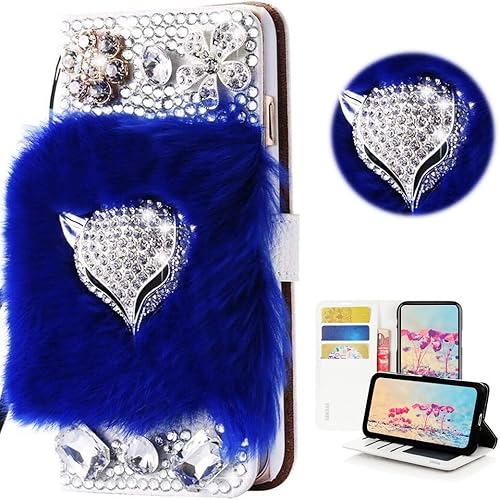 STENES Bling - Funda tipo cartera compatible con Samsung Galaxy A13 5G, elegante, hecha a mano en 3D, diseño de flores de zorro de lujo, funda