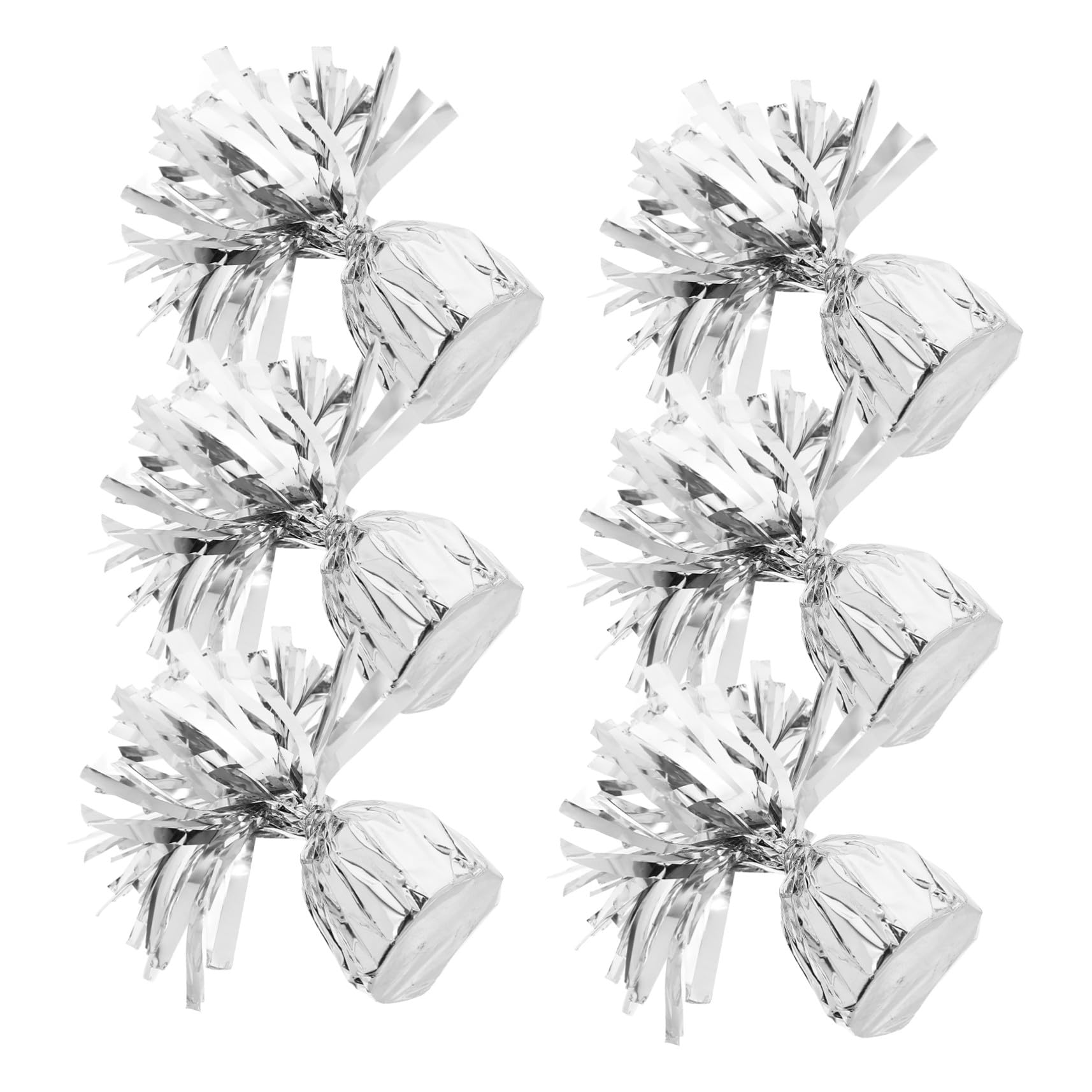 Garneck 6 Stück Schwere Ballongewichte aus Pet und Zement in Silber Elegantes Design zur Einfachen Befestigung für Hochzeits und Partydekorationen