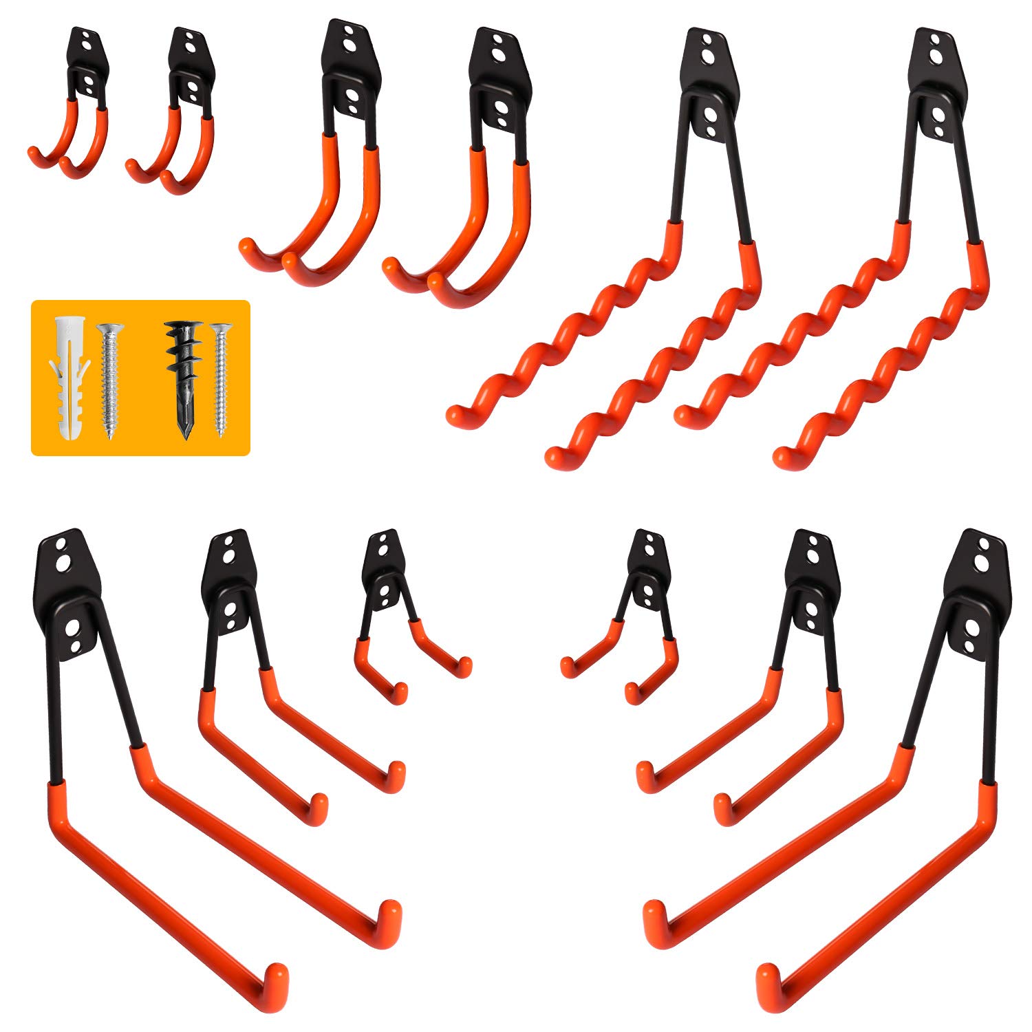 Buy 12 Pack naspaluro Garage Storage Hooks, 6 Size of Wall ed Utility