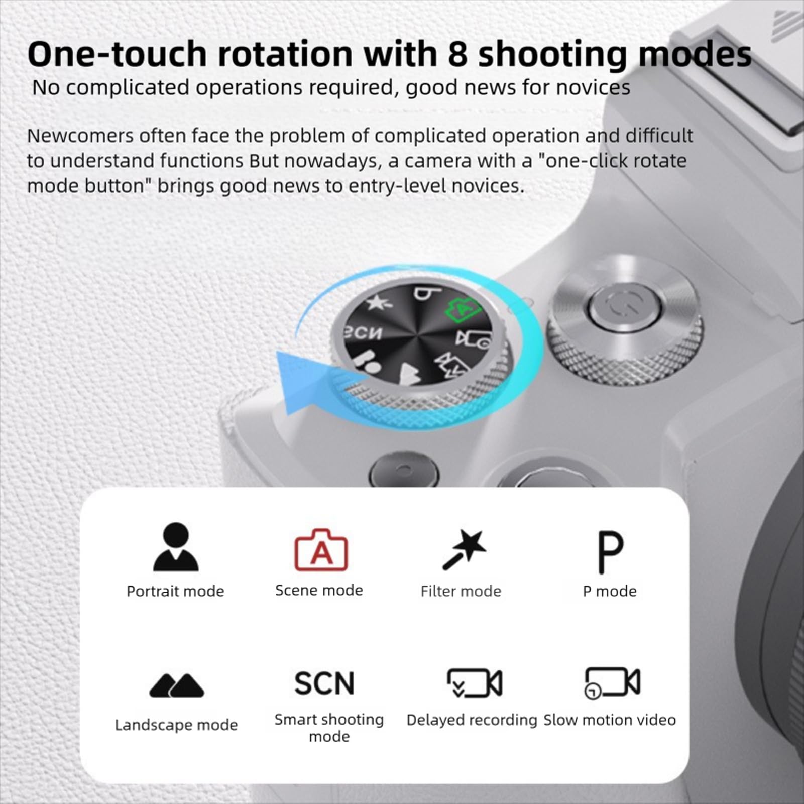 ASHATA Fotocamera digitale 8K 88MP HD con touch screen per principianti e appassionati di fotografia, nero