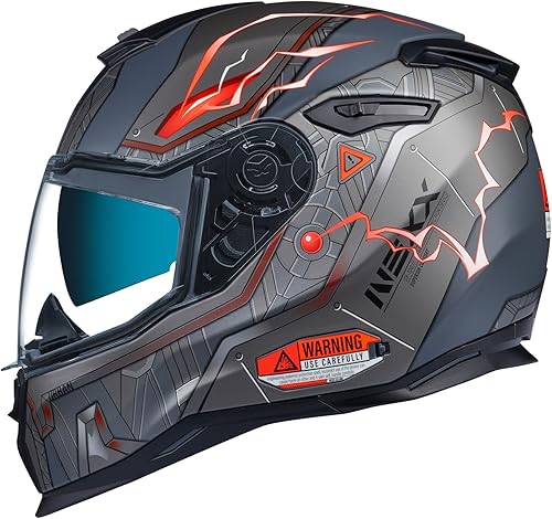 Nexx SX.100 Gigabot Casco - GrisRojo Mate - L