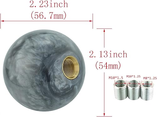 Miniatura 10 de Abfer Pomo de palanca de cambios de bola redonda para palanca de cambios de coche, color rosa, reemplazo de palanca de cambios para la mayoría de