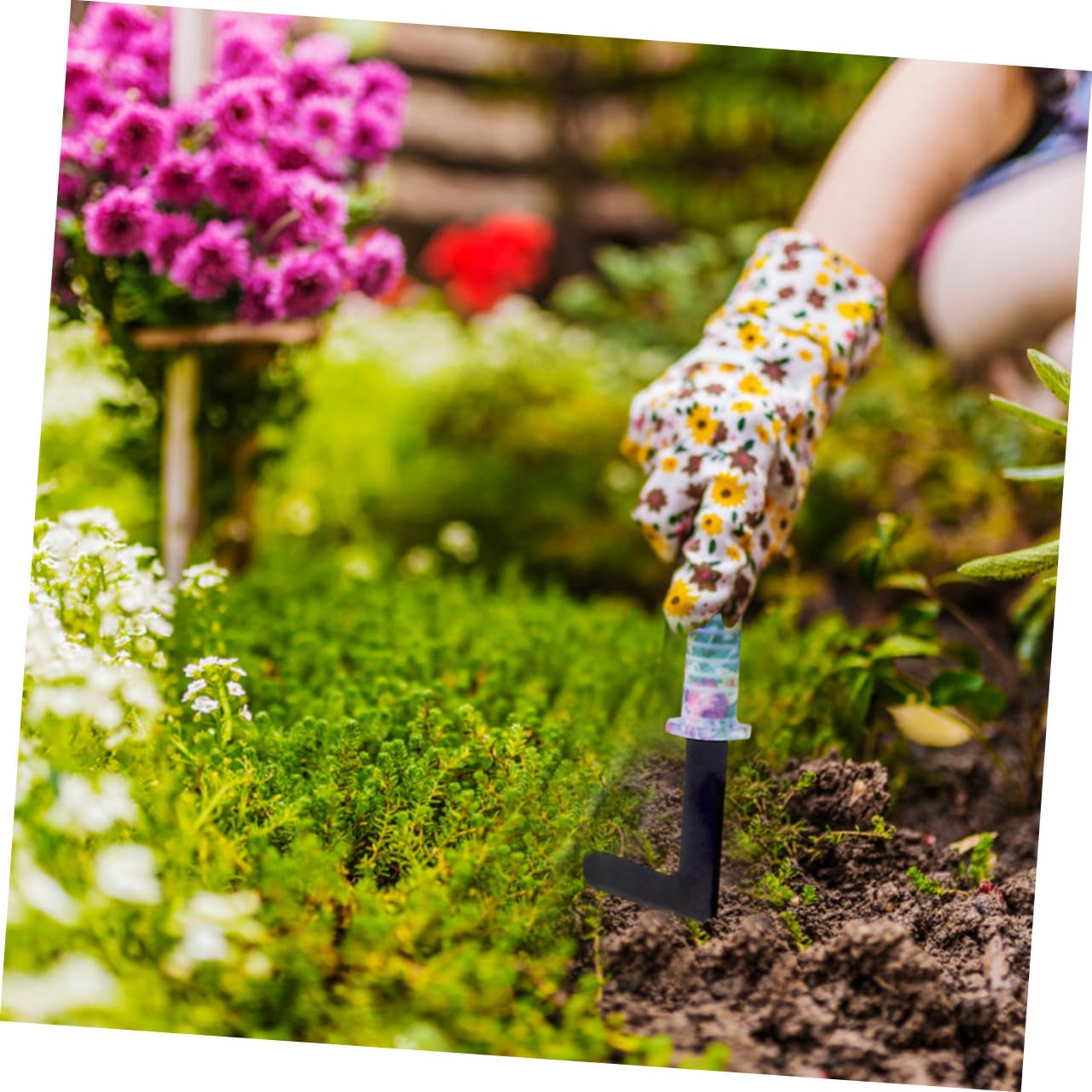 Garten Handwerkzeugset aus Rostfreiem Edelstahl und ABS 10 Stück mit Rechen Schaufel Unkrautmesser und Sprühflasche für Pflanzen Umpflanzen und Gartenarbeit