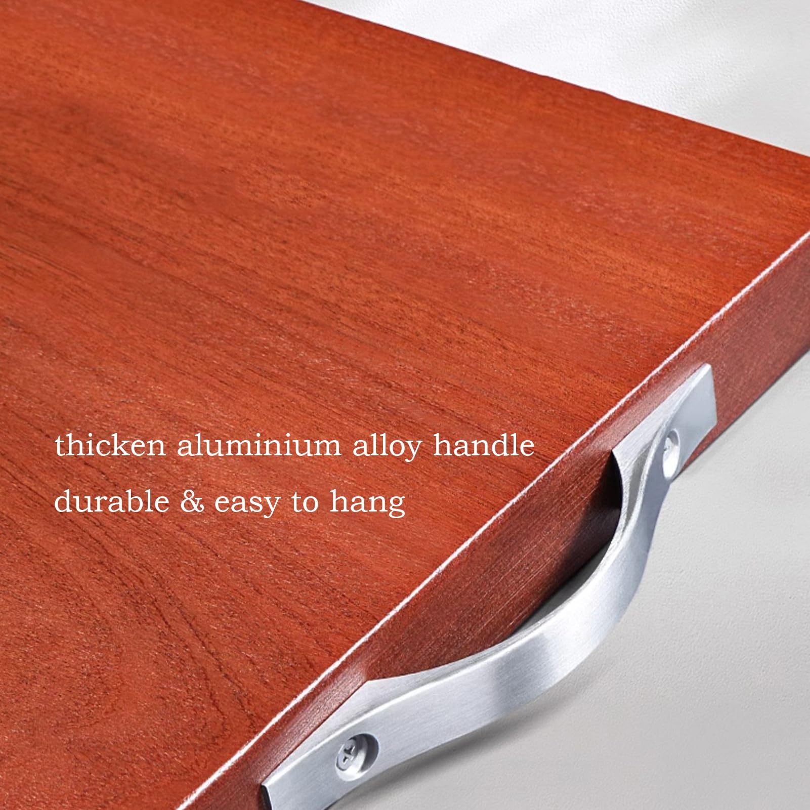 Tablas de cortar de madera de ébano for carne, verduras y frutas. Mango de aleación de aluminio.(21.6 x 15.7 x 1.2in)