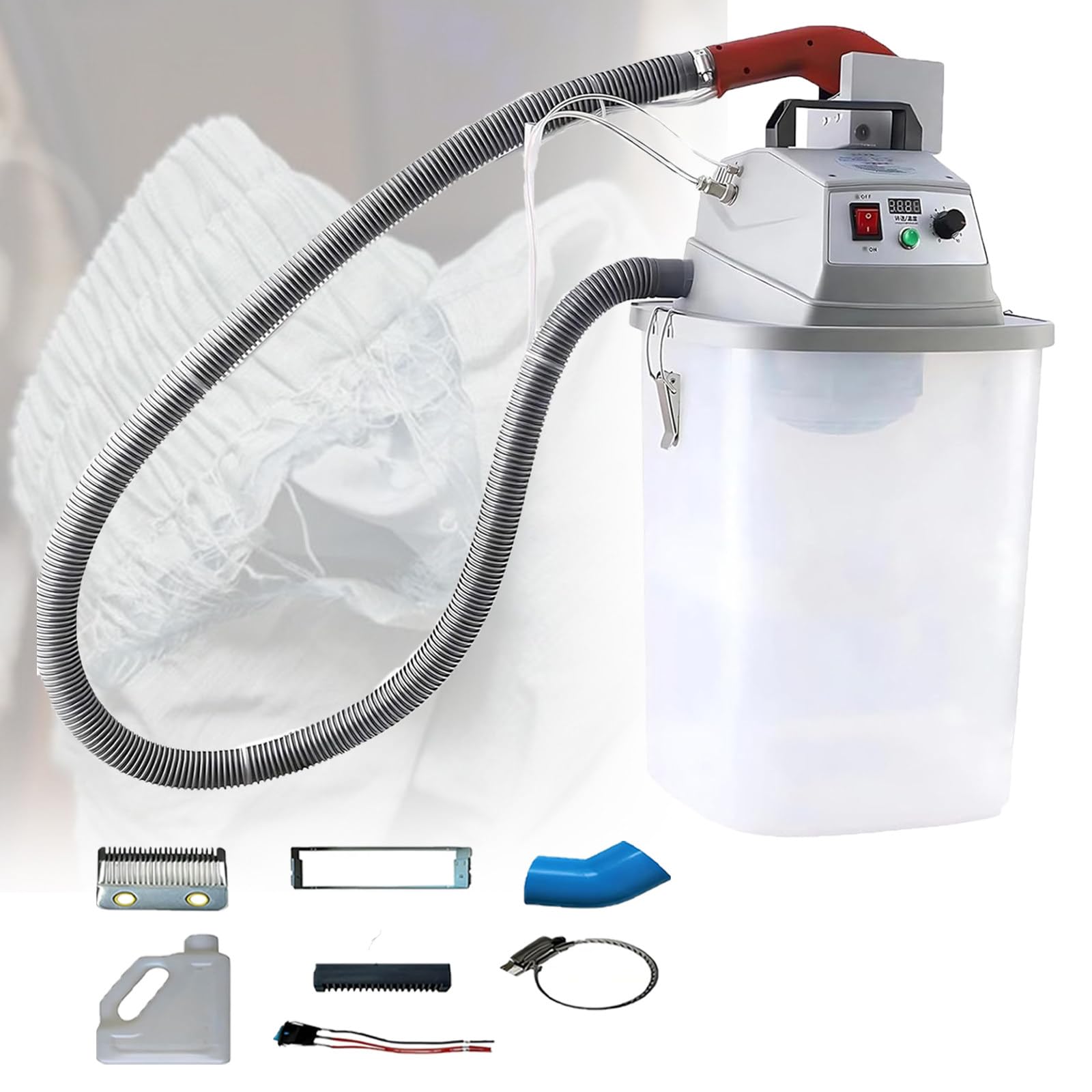 Atwynd Fabric Thread Trimmer with Automatic Suction and Cutting, Electric Brushless Design, 30L Storage Bucket, Intelligent Noise Reduction Cutting Machine for Efficient Thread Removal