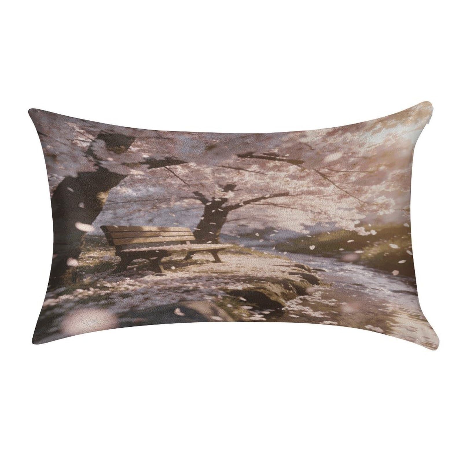 Fodpand Style Sakura Pillowcase,Elegant Designed Home Decor,Velvet Pillowcase,Soft And Cozy,Pillow Case Cover With Hidden Zipper For Bedroom, Sofa, Couch