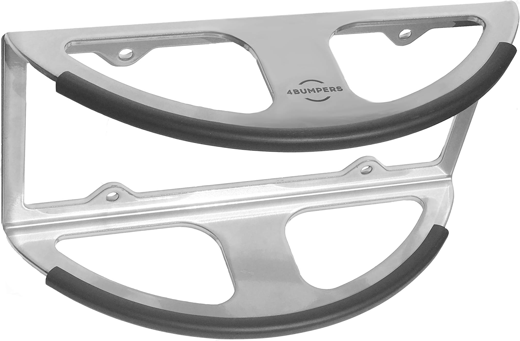 4Bumpers Prime+ The Best Solid Steel License Plate Frame Bumper Protector (Silver)