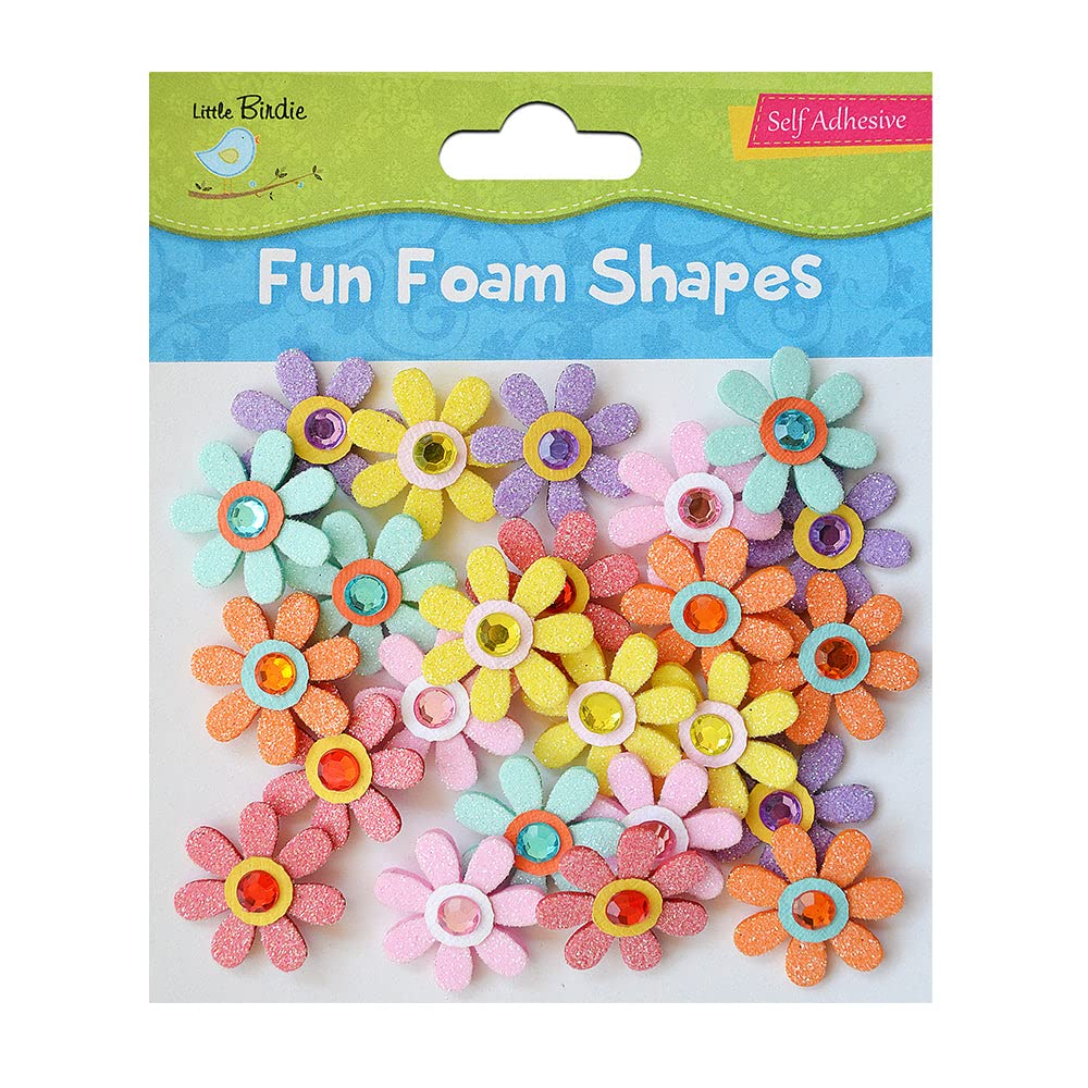 Self adhesive Fun Foam Shapes Jeweled Daisies, 20Pc-image-36