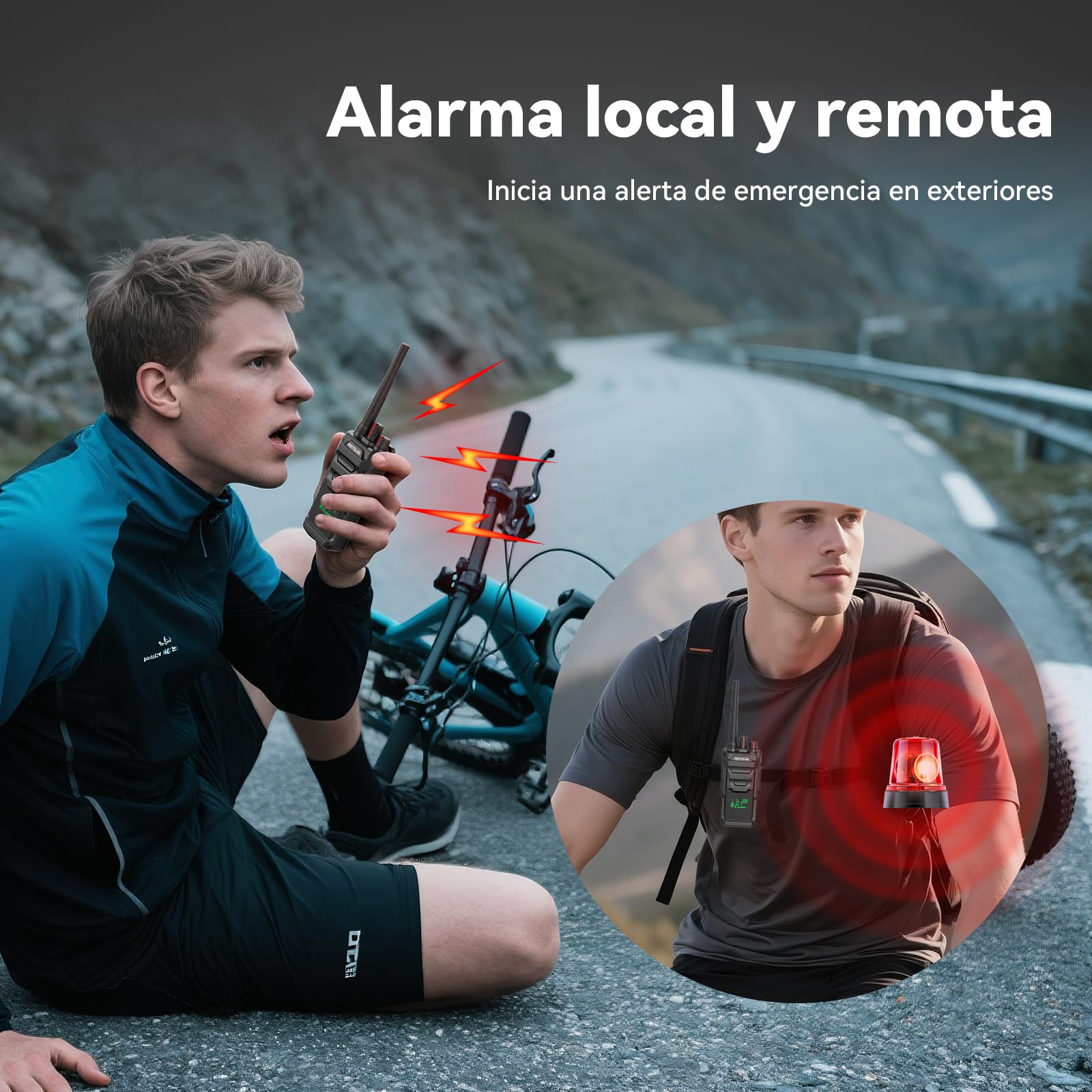 Retevis RT648H Walkie Talkie sin Licencia, IP67 Triple Protección, Pantalla Integrada, Carga Base/Tipo C, 1500 mAh, Radio Bidireccional de Largo Alcance para Logística y Almacenes (Paquete de 2)