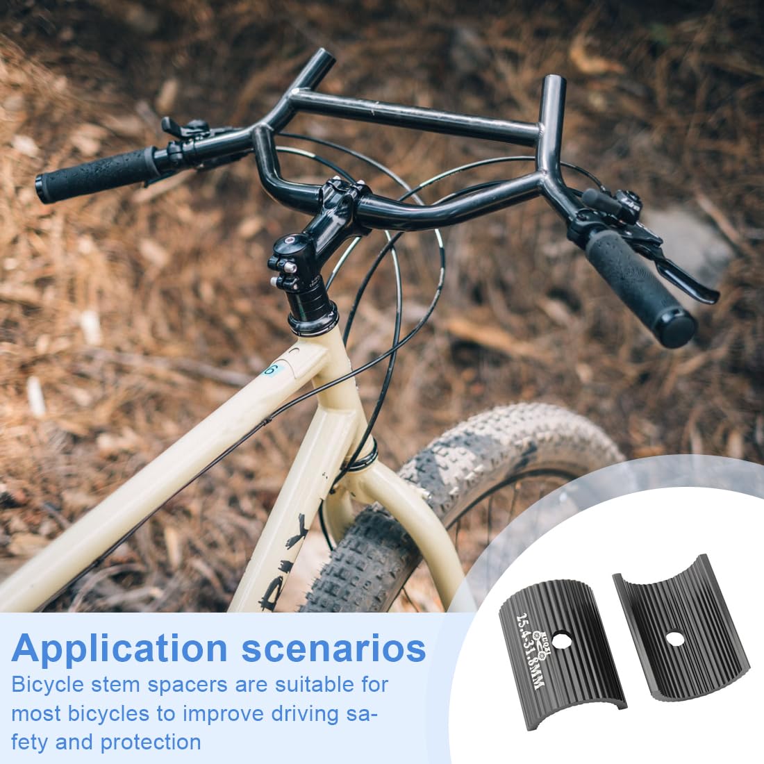 WeddHuis Kierownica rowerowa dystansowa, uniwersalny adapter kierownicy, podkładki ze stopu aluminium, reduktor łóżeczka, adapter kierownicy (25,4 do 31,8 mm)