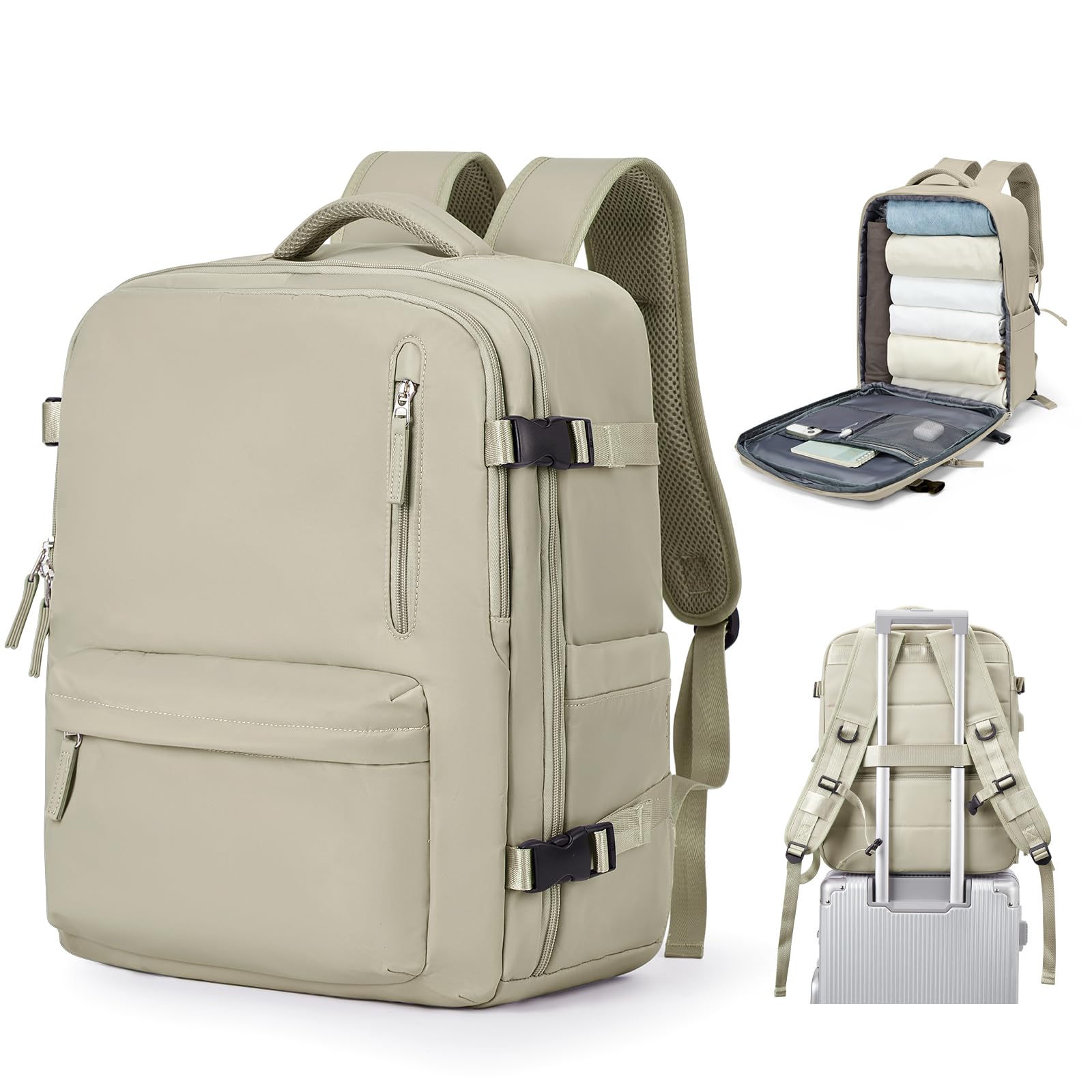 BJLFS Borse da Cabina per Ryanair 40×20×25 Bagaglio a Mano Easyjet 45×36×20 Borsa Zaino da Viaggio, Zaino da trekking,Zaino Casual per laptop da 14 pollici per scuola