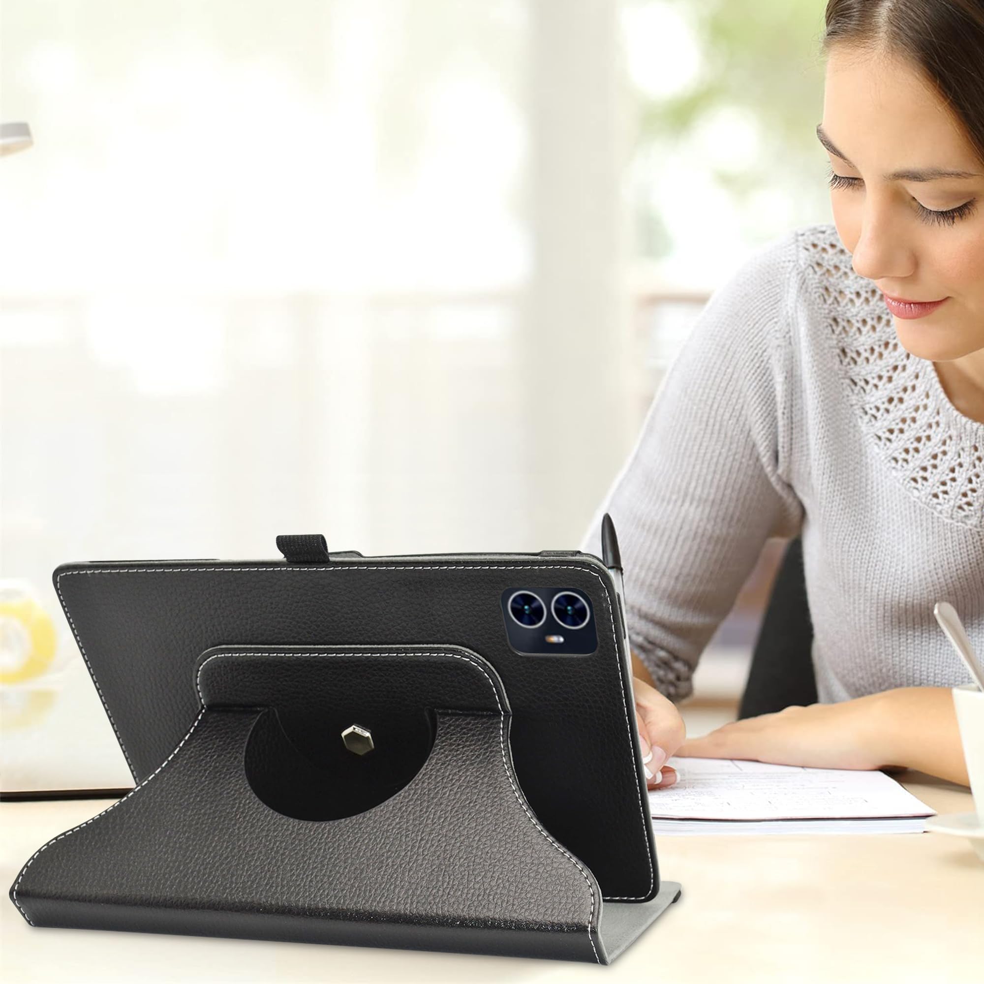 MAMA MOUTH Hülle Für Teclast M50 Pro 10.1 Zoll – 360° Drehbarer Standcover Mit Ständerfunktion, Kunstleder & Mikrofaser