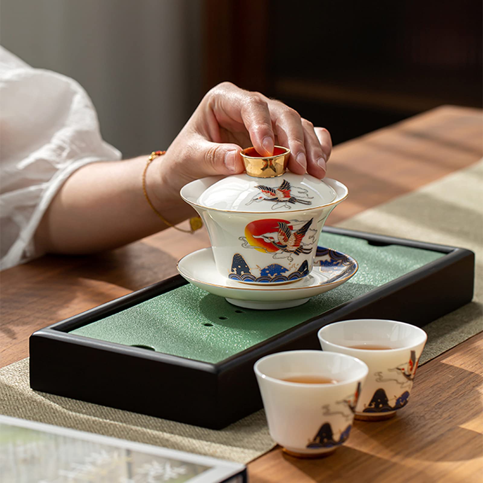 taca do herbaty kung fu, Kung Fu Mała Taca na Herbatę Ceramiczna Do Przechowywania Wody(Black)