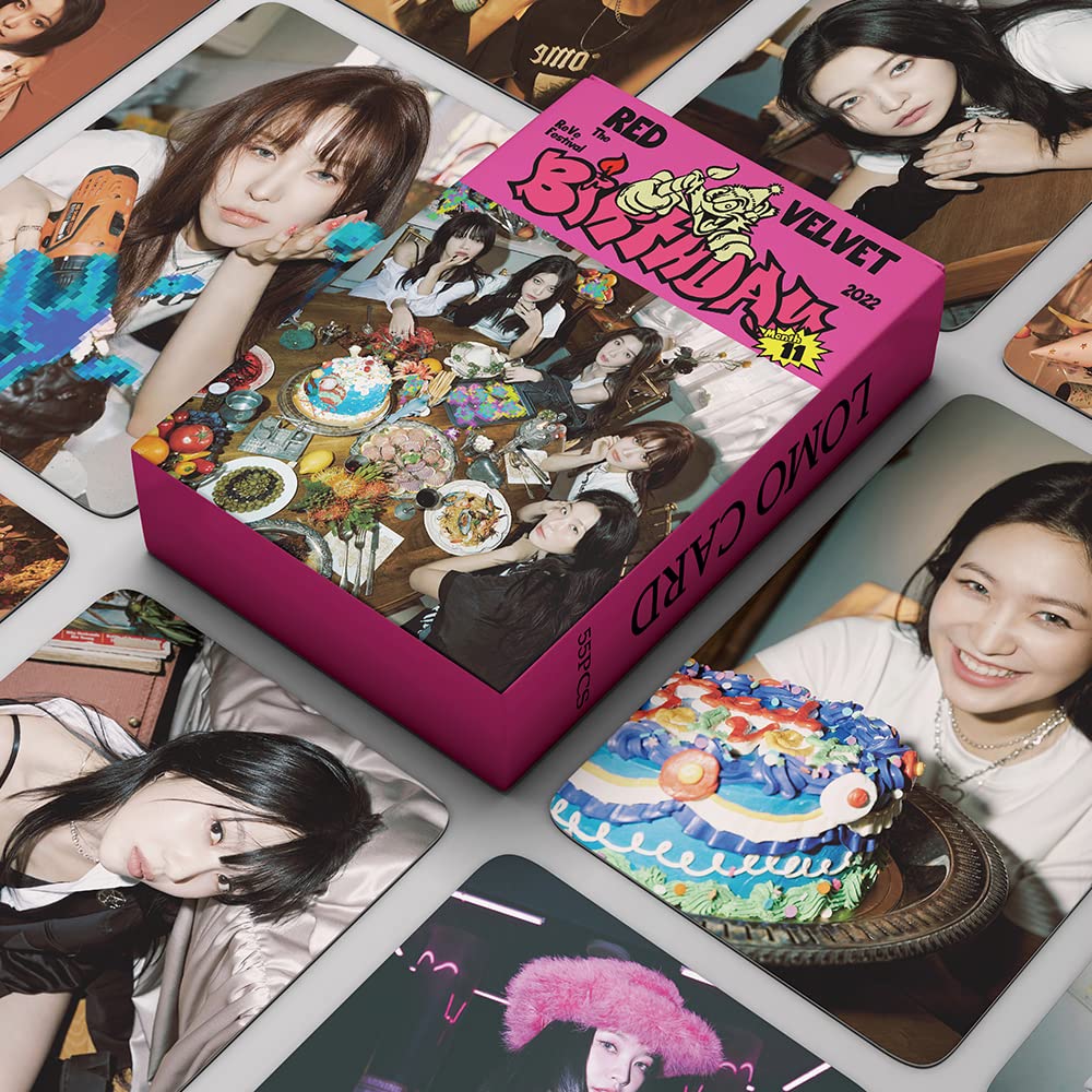 PYAJUU Red Velvet Photo Cards 55pcs Red Velvet Birthday Photocard