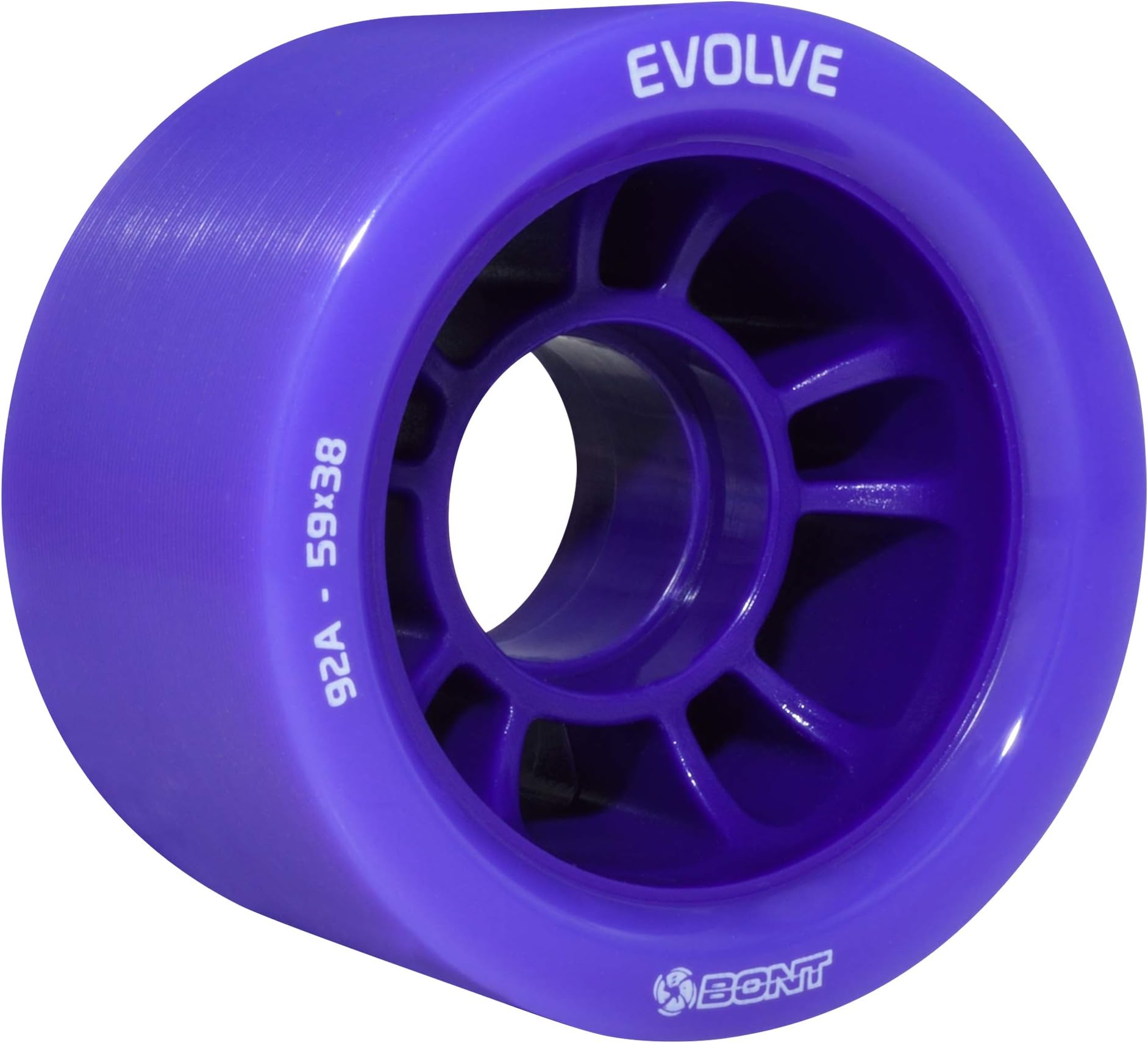 Bont Skates - Evolve Roller Derby Skate Wheel - Indoor Roller Skate Wheels - Rollerskate Wheels - 88A 92A 95A 98A - Red Black Blue Purple
