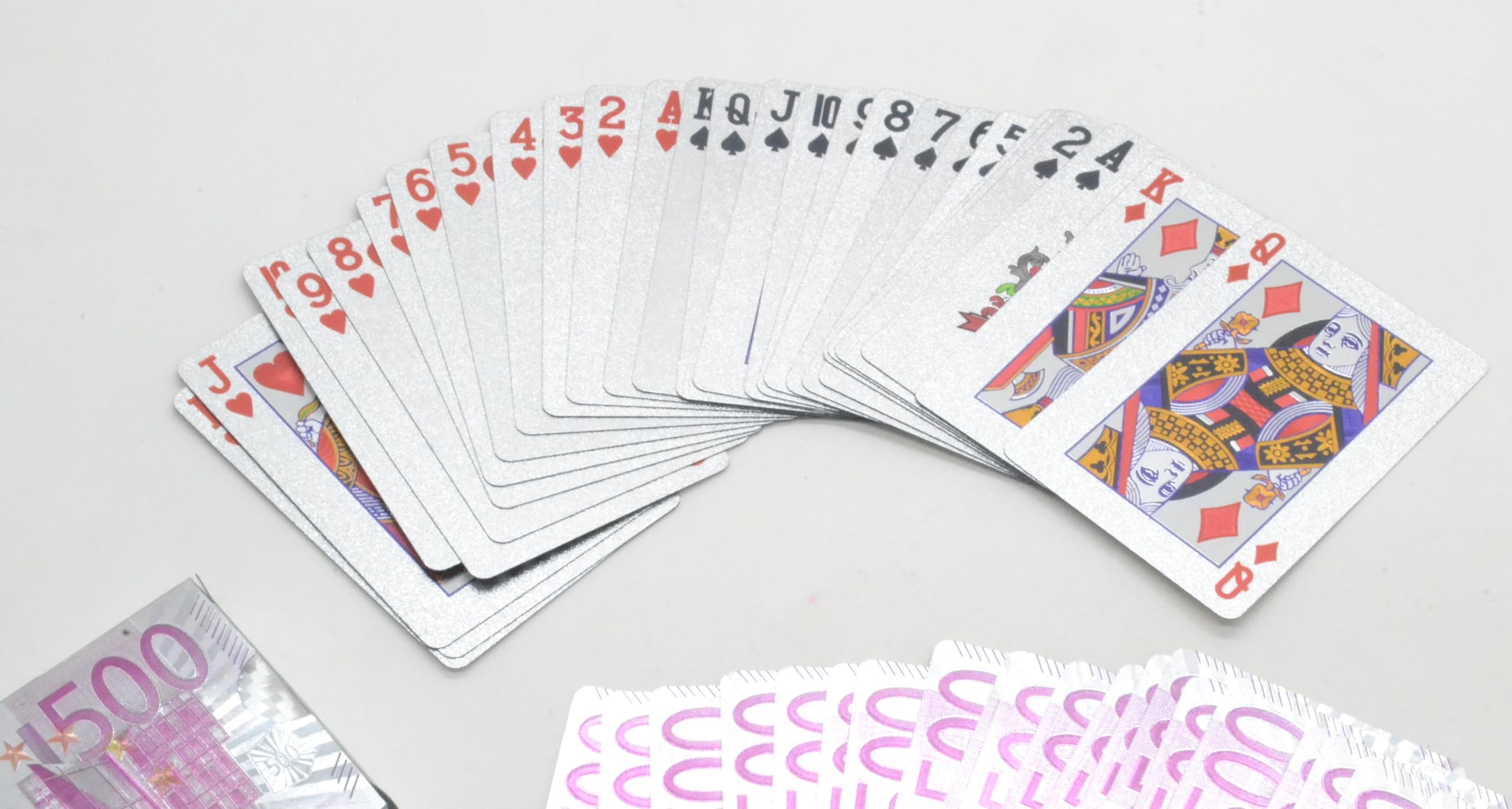 BETTER WITH FRIENDS Complete Deck of Playing Cards for Adults Poker, PVC, European Money, 500 Coins and Banknotes Lawyer - Image 3