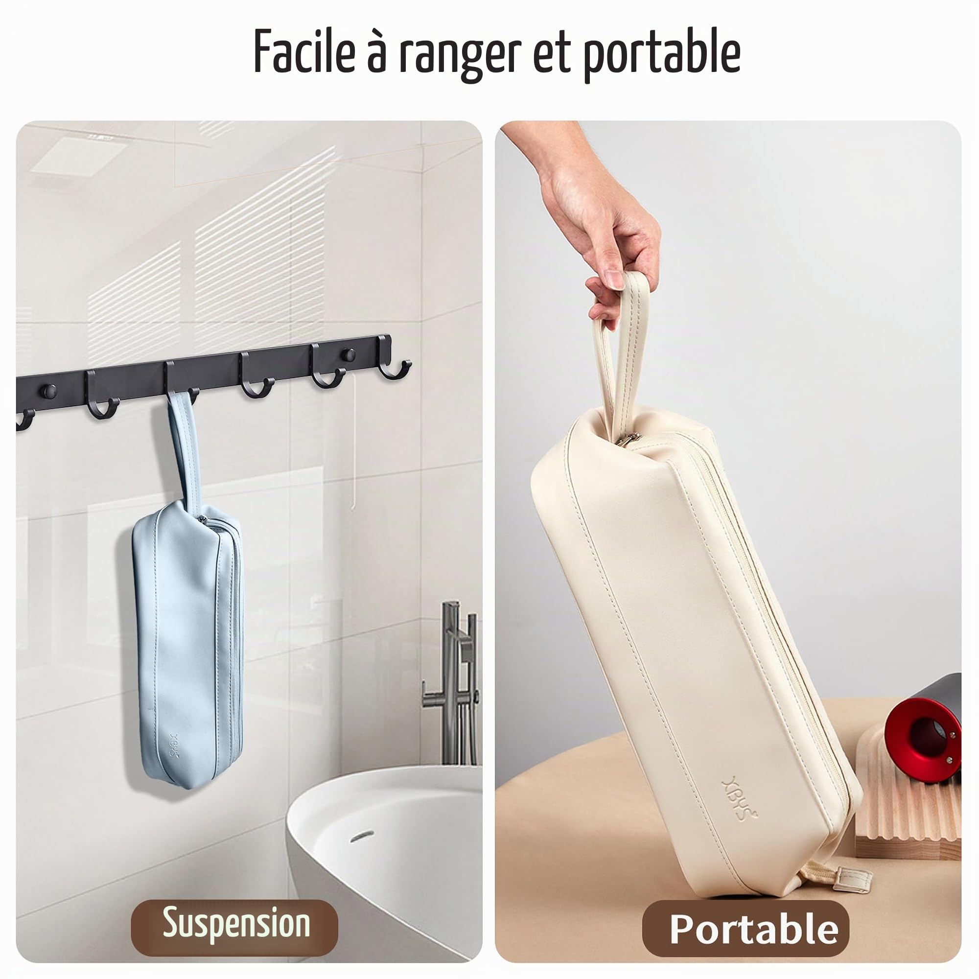 Sac de Rangement de Voyage pour Styler Complet Dyson Airwrap/Shark Flexstyle et Accessoires, Étui de Voyage Portable, Étui de Transport Étanche pour Sèche-Cheveux (Bleu, Couche Unique)
