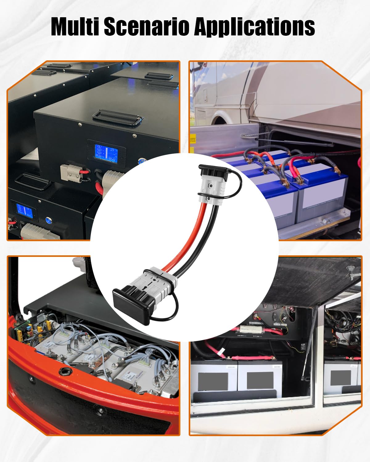 SB350-SB175 SB350 Gray to SB175 Gray Anderson Adapter Cable, Heavy-Duty Connector Adapter for Solar Generator Inverter Winch Truck RV, Battery Quick Connect Harness