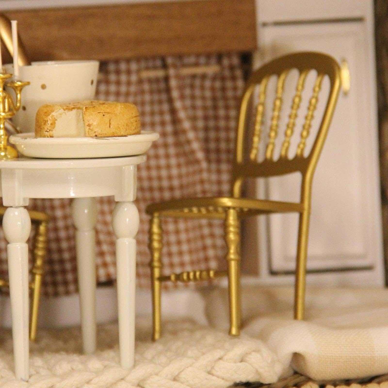 Juego de Muebles para Casa de Muñecas a Escala 1:12 con para Escenas, Blanco