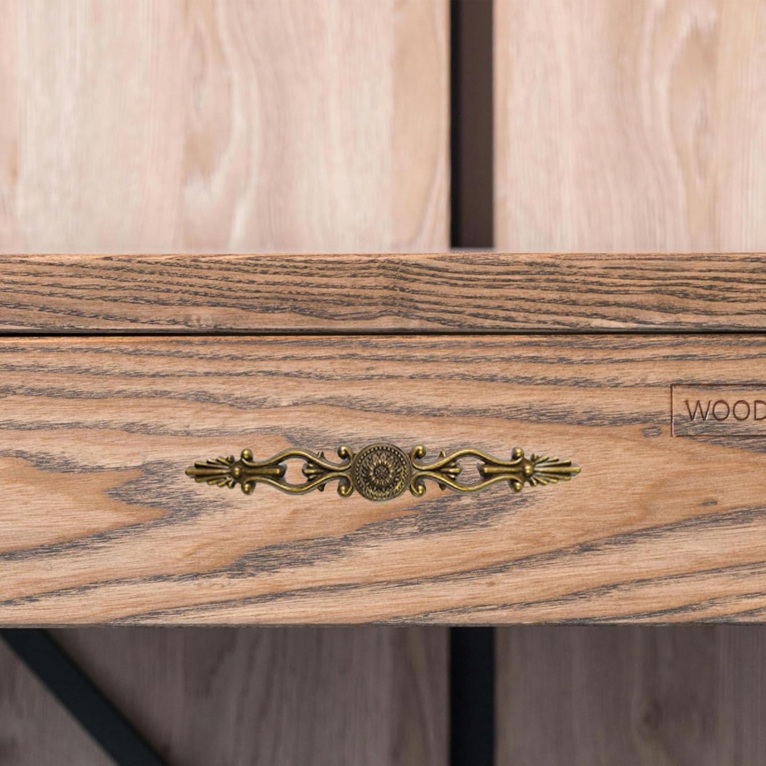 10 Pack Vintage Cabinet Handles 6.3" (160mm) Center-to-Center, Floral Antique Style Bronze Finish Drawer Pulls, Decorative Dresser Cabinet Hardware with Positioning Posts