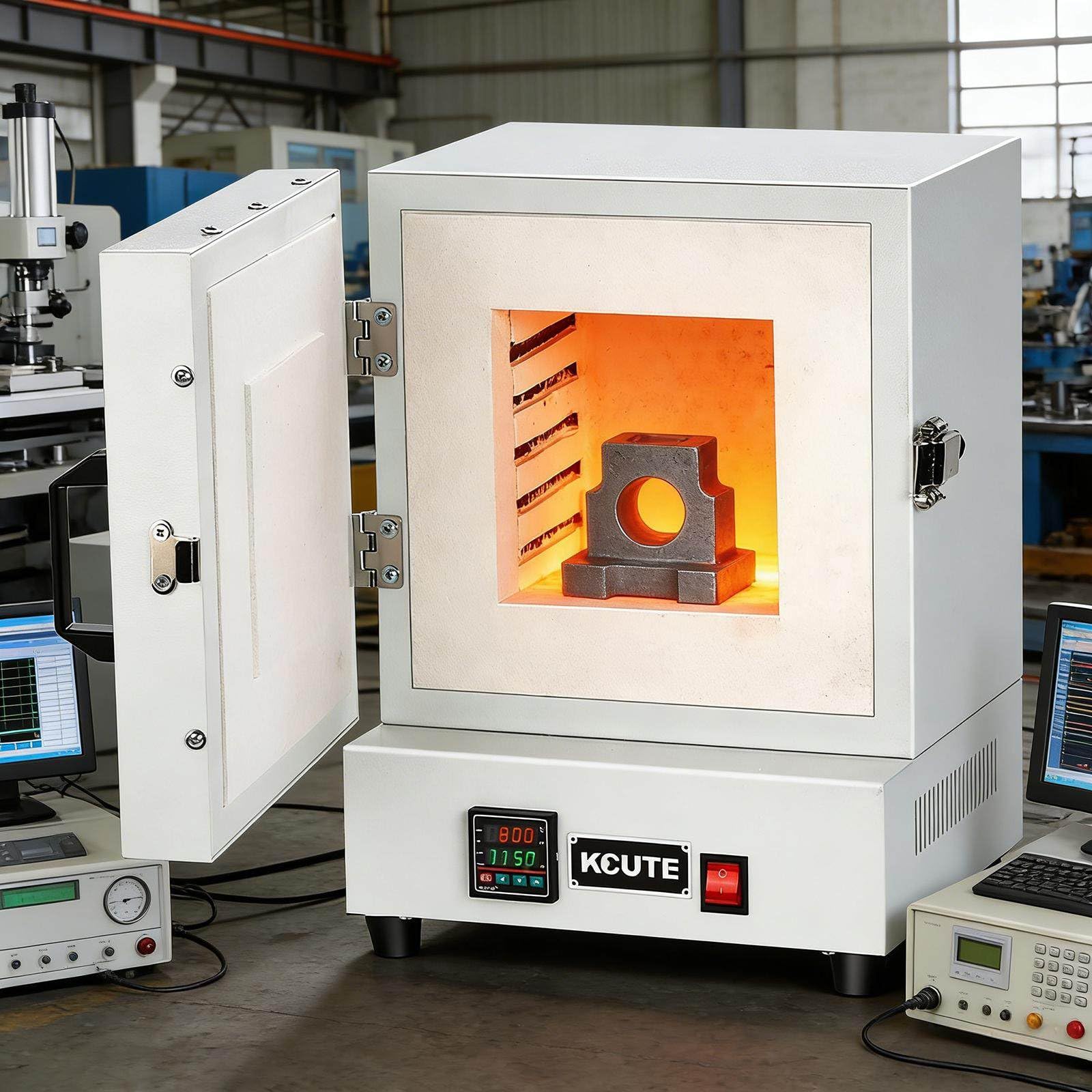 Laboratory Muffle Furnace, 2000W Muffle Furnace High Temperature Burnout Oven Integrated 1150℃ Integrated Intelligent Box Furnace for Jewelry/Plaster Processing/Metal Clay Crafting/Gold/Silver